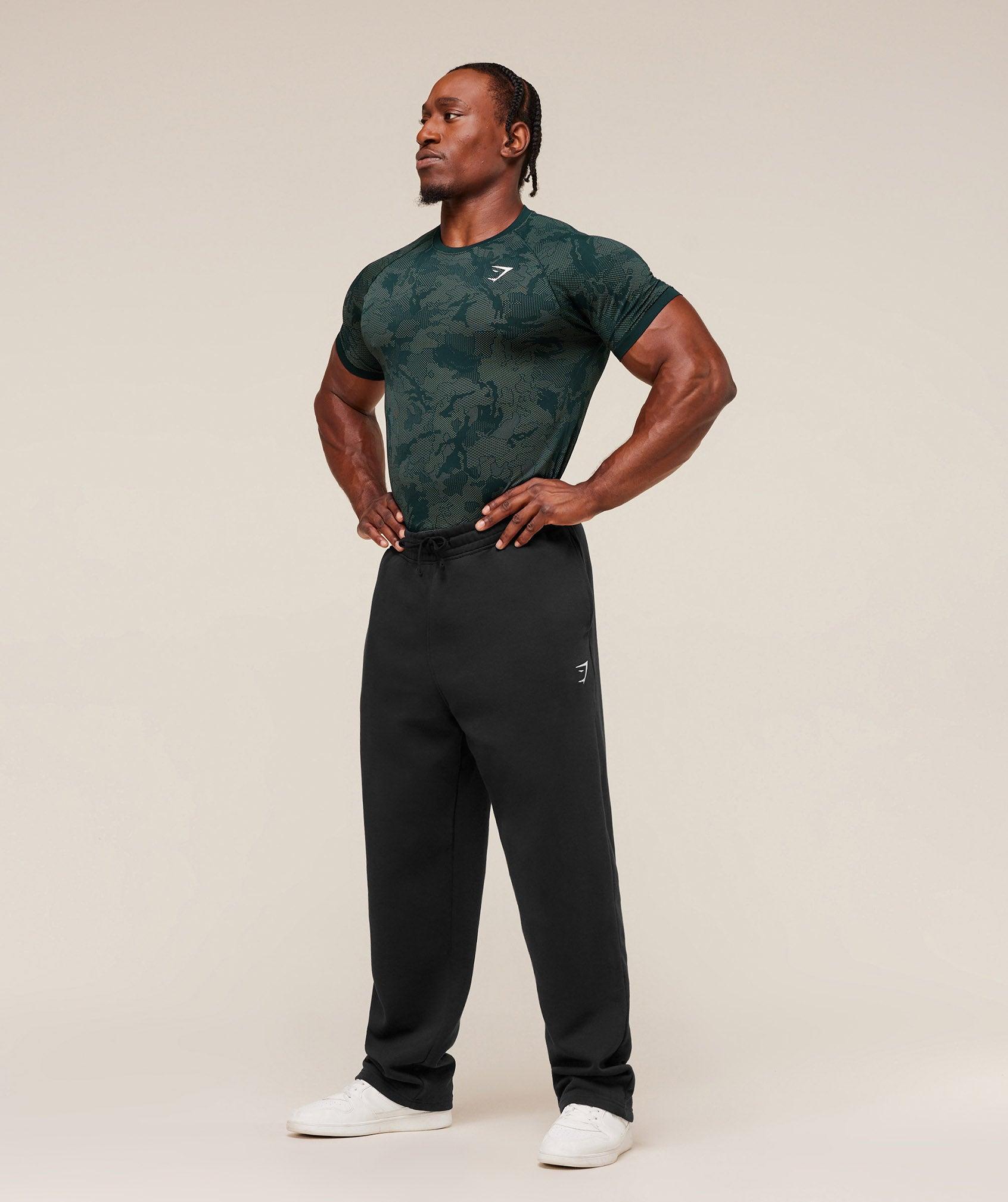 Gymshark Geo Seamless T-Shirt - Deep Petrol Blue/Unit Green Male Product Image