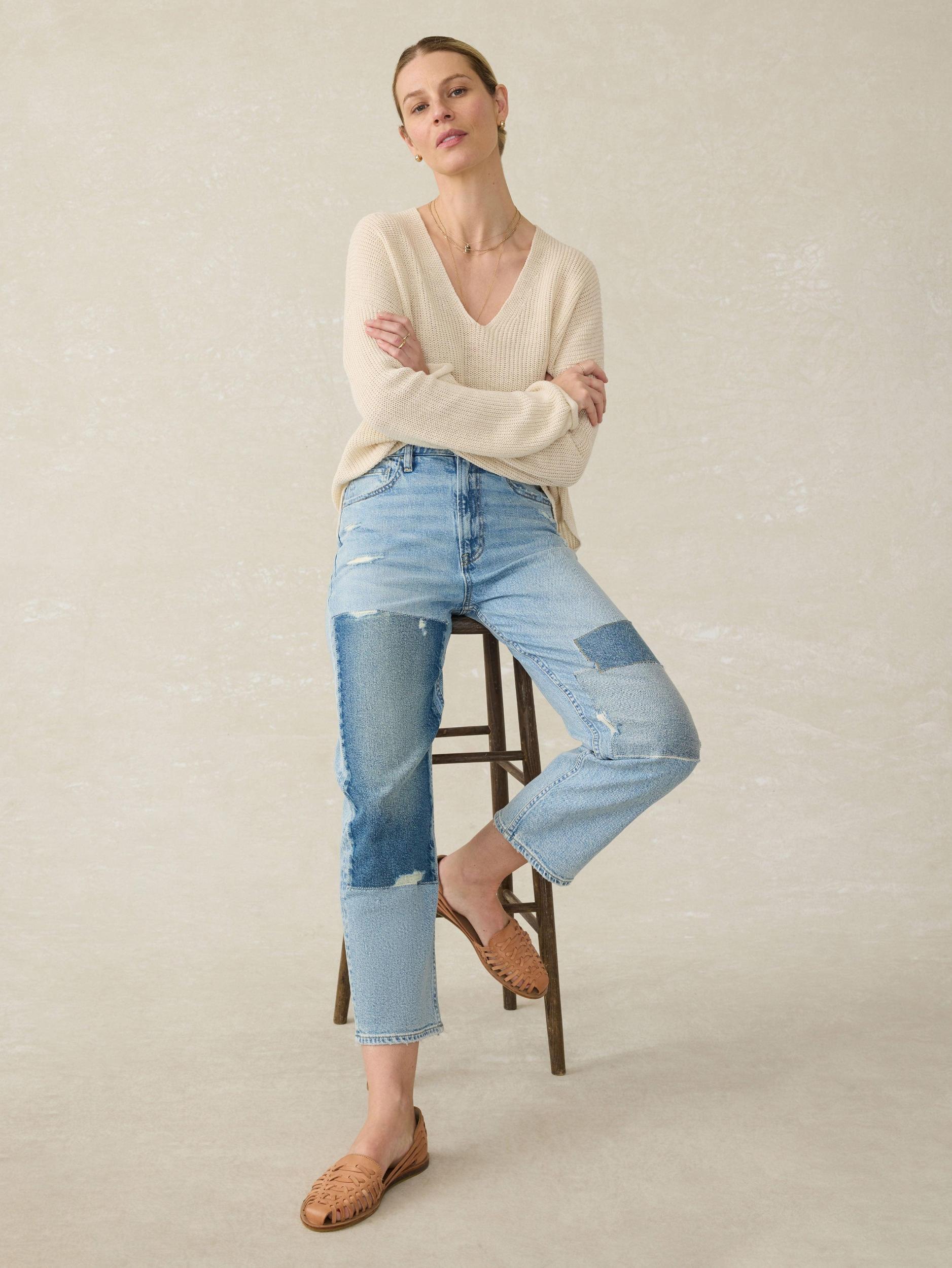 90s Crop Patchwork Jean - Heirloom Indigo Wash Female Product Image