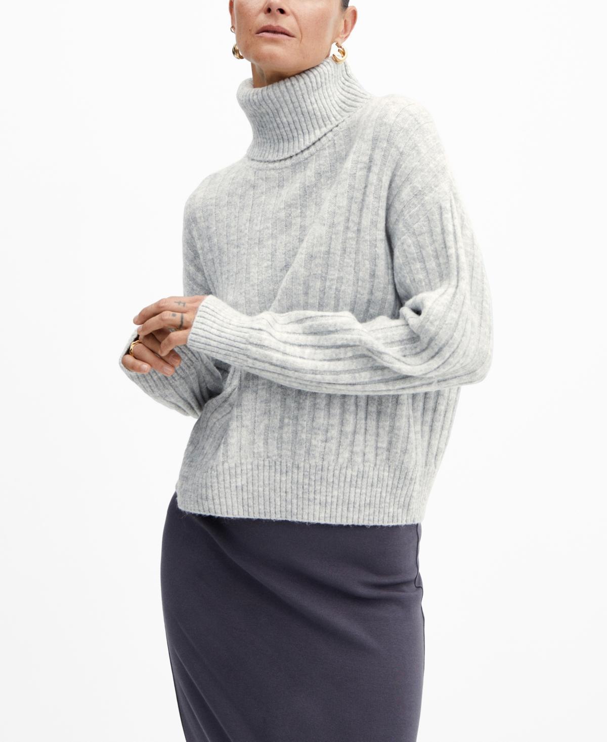 Mango Womens Thick Knit Turtleneck Sweater Product Image
