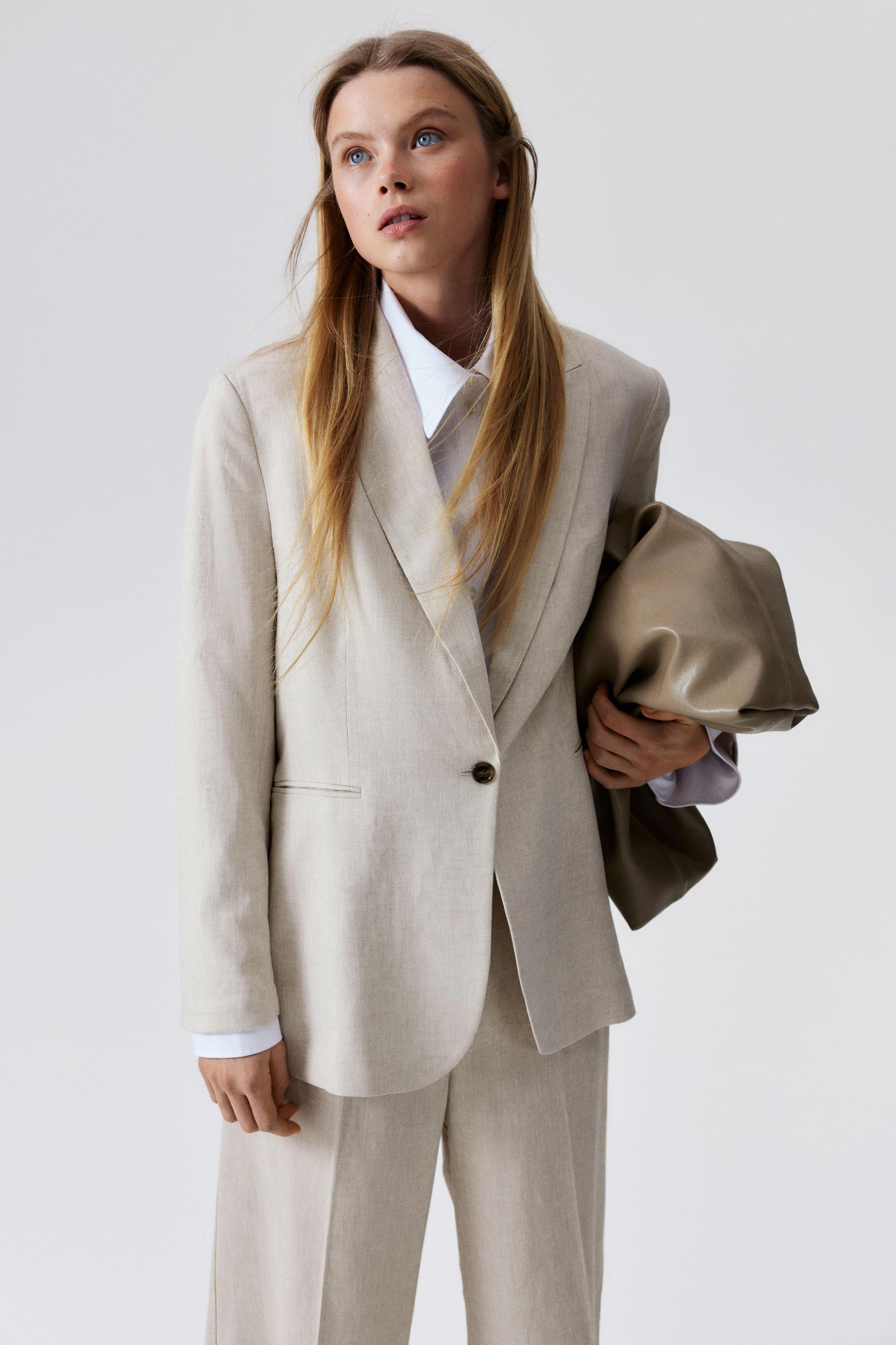 Linen-Blend Blazer Product Image