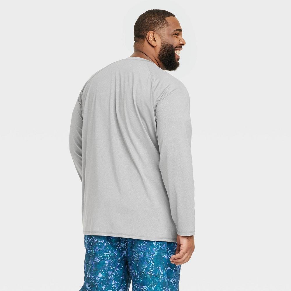 Men's Big & Tall Long Sleeve Rash Guard Swim Shirt - Goodfellow & Co™ Black 2XL: UPF 50+, Recycled Polyester Product Image