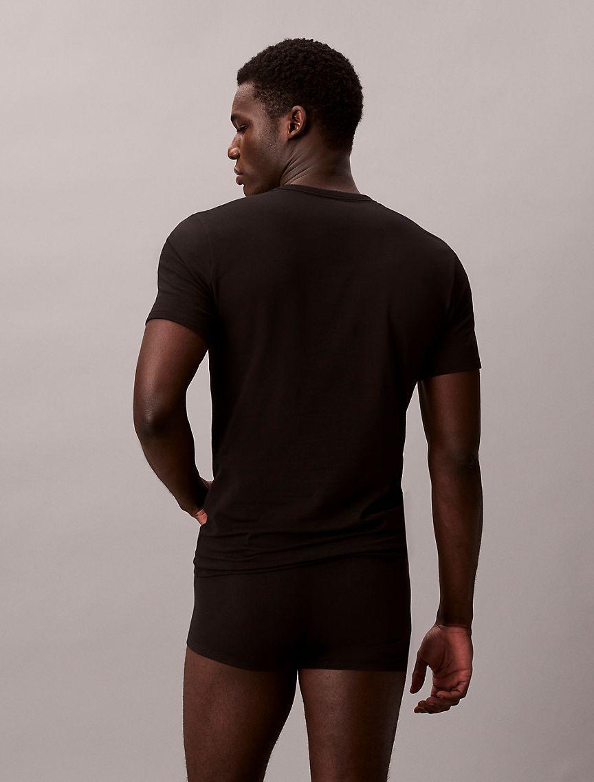 Calvin Klein Mens Cotton Stretch Blend 3-Pack Slim Fit Crewneck T-Shirt Product Image