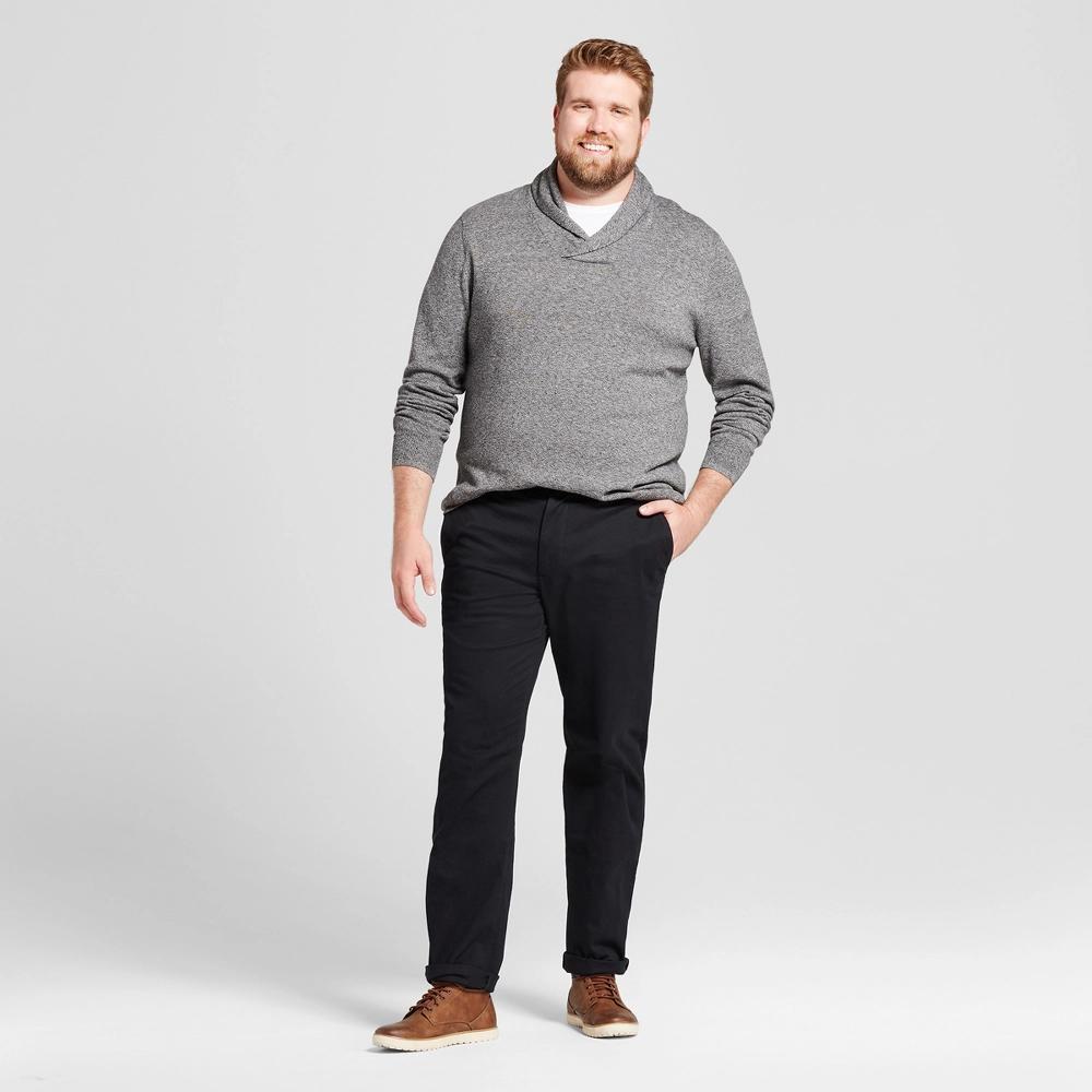 Men's Big & Tall Straight Fit Chino Pants - Goodfellow & Co™ Black 44x30: Cotton Spandex Twill Product Image