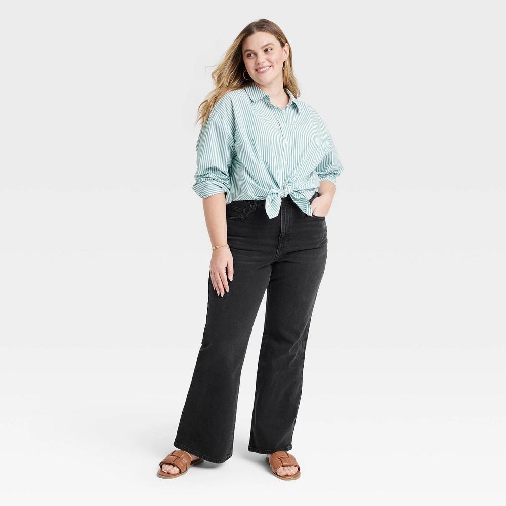 Womens High-Rise Flare Jeans - Universal Thread Black Wash 24 Product Image