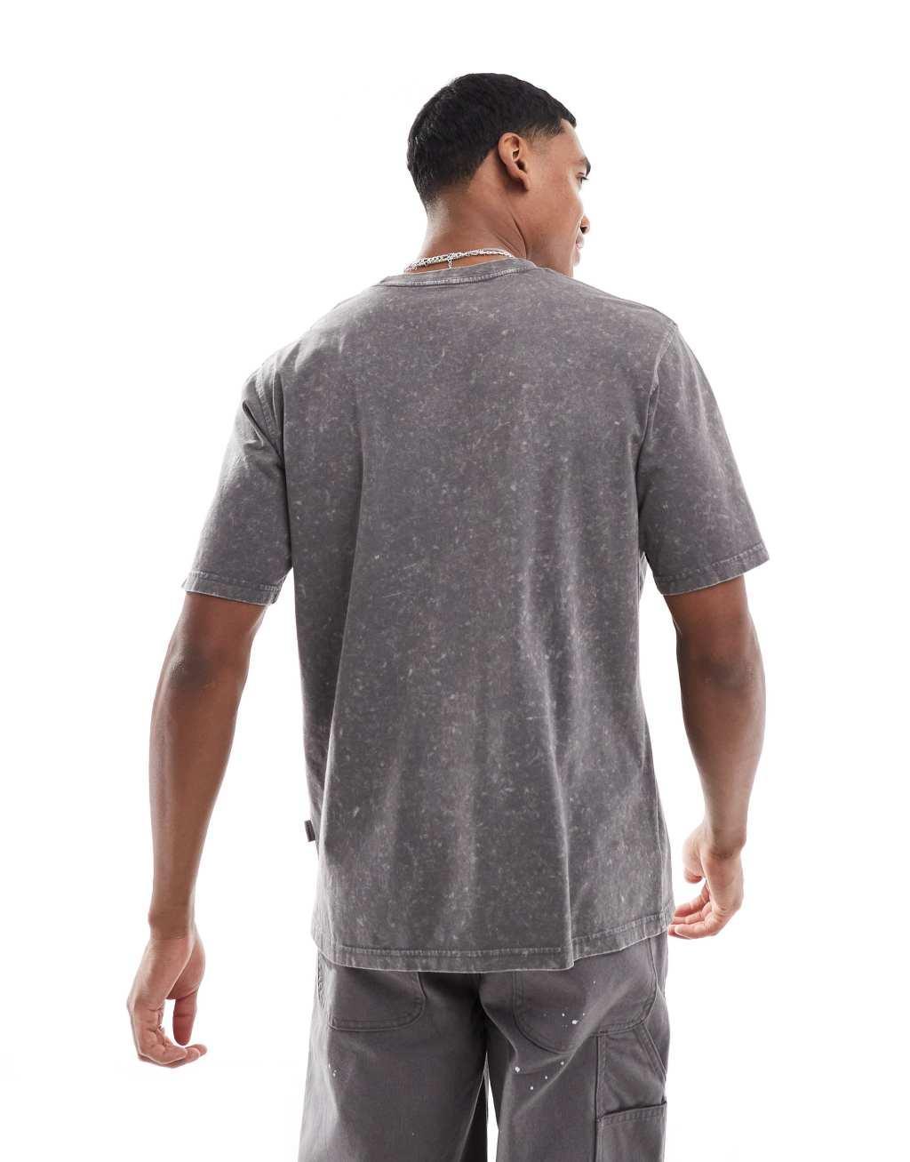 Jack & Jones oversized Originals chest logo T-shirt in washed gray Product Image
