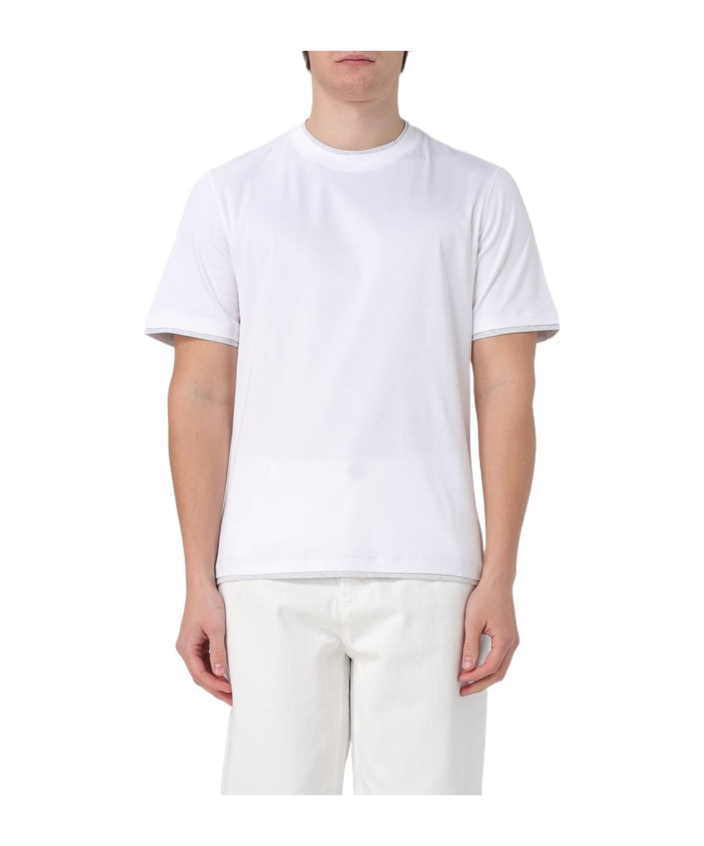 BRUNELLO CUCINELLI Short-sleeved T-shirt In White Product Image
