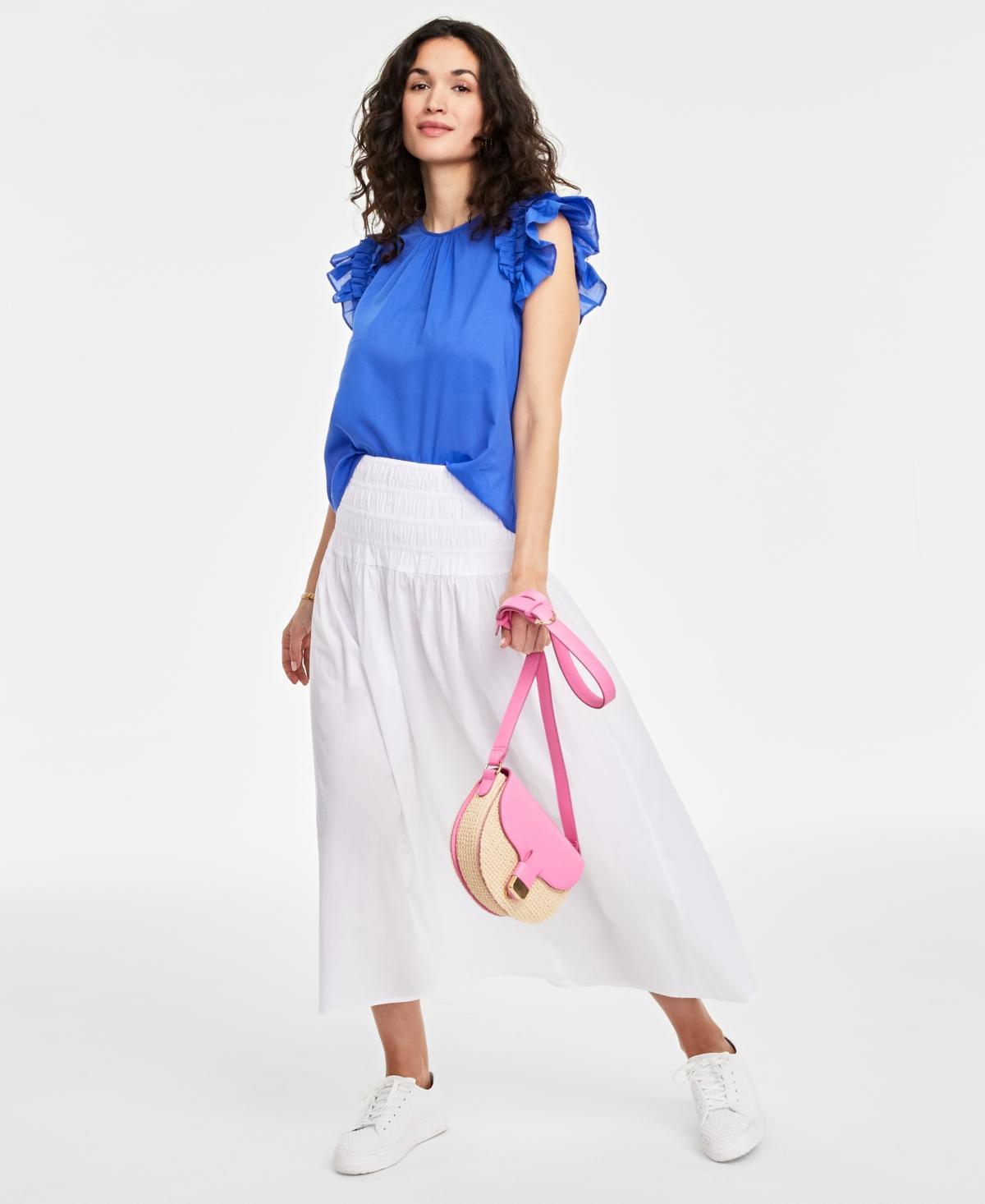 On 34th Womens Ruffle Short-Sleeve Voile Top, Created for Macys Product Image