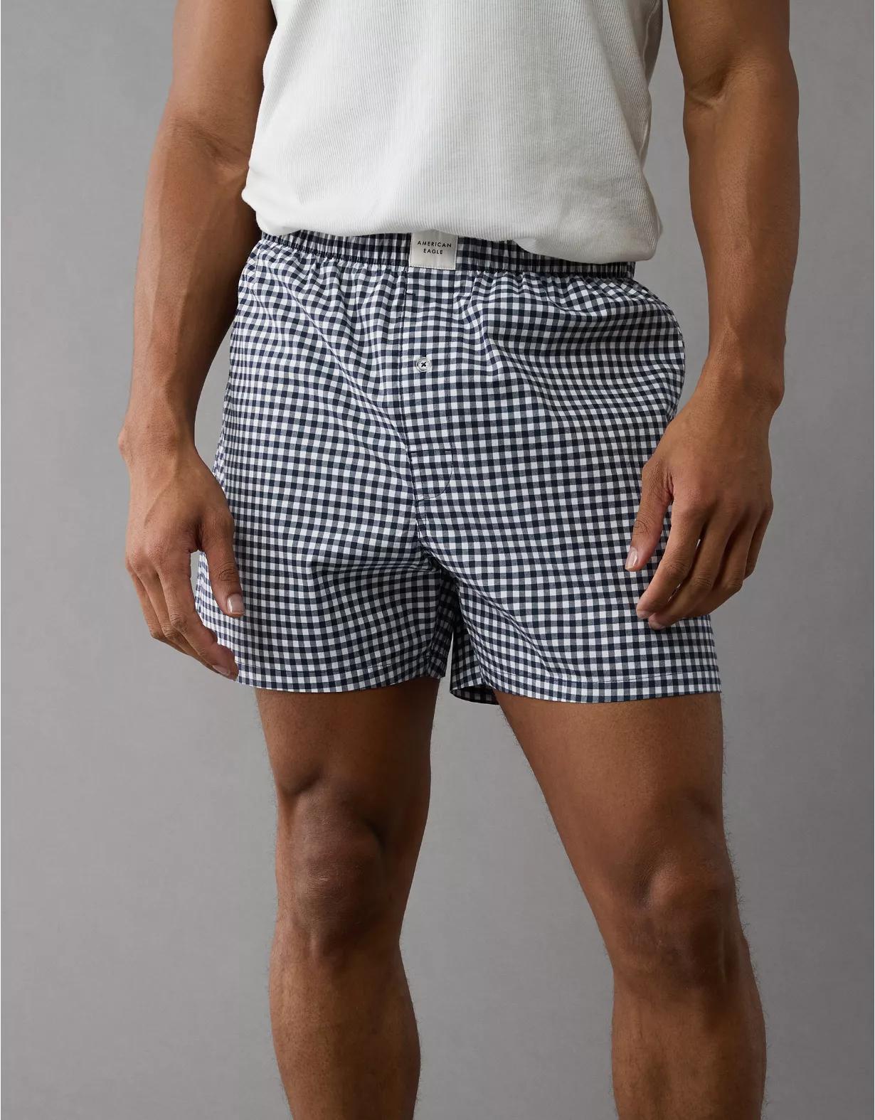 AEO Men's Plaid Stretch Boxer Short Product Image