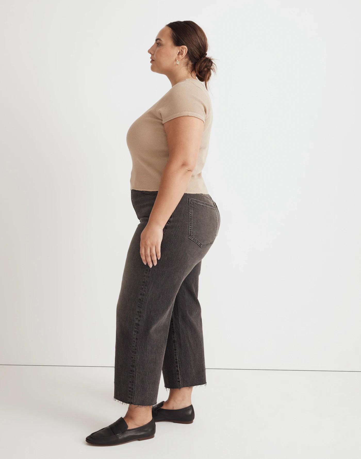Waffle Knit Crewneck Short-Sleeve Crop Tee Product Image