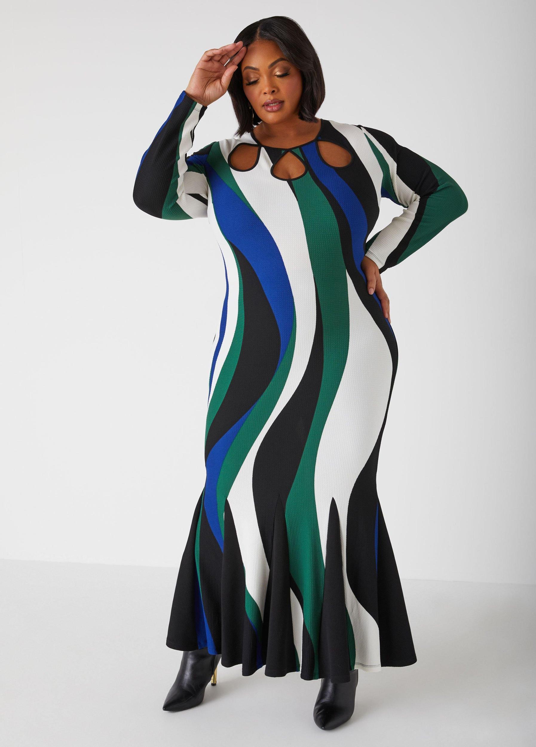 Cutout Swirl Print Maxi Dress Product Image