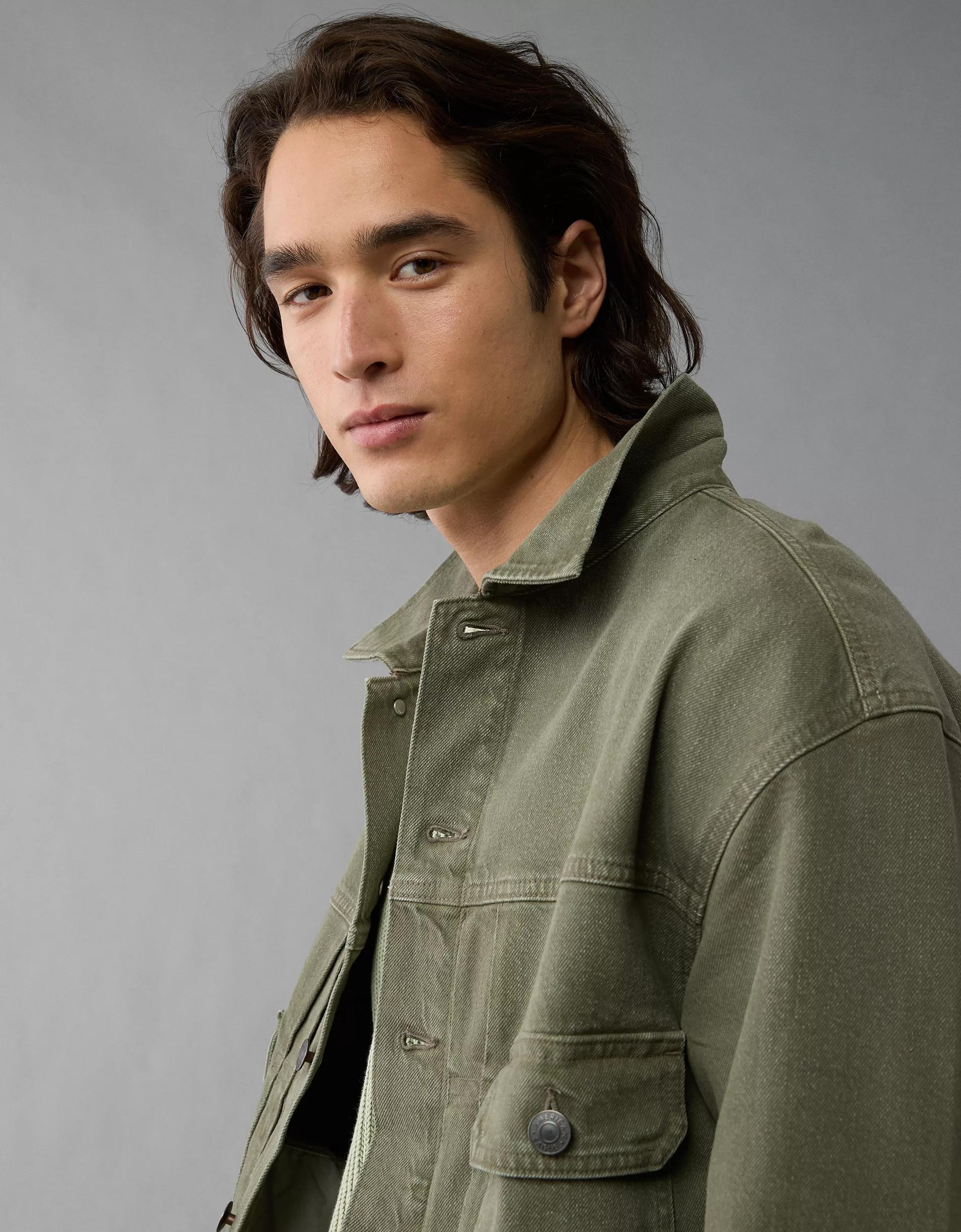 AE Slim Fit Denim Trucker Jacket Product Image
