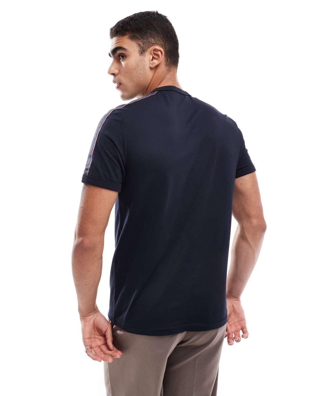 Fred Perry contrast tape ringer t-shirt in navy Product Image