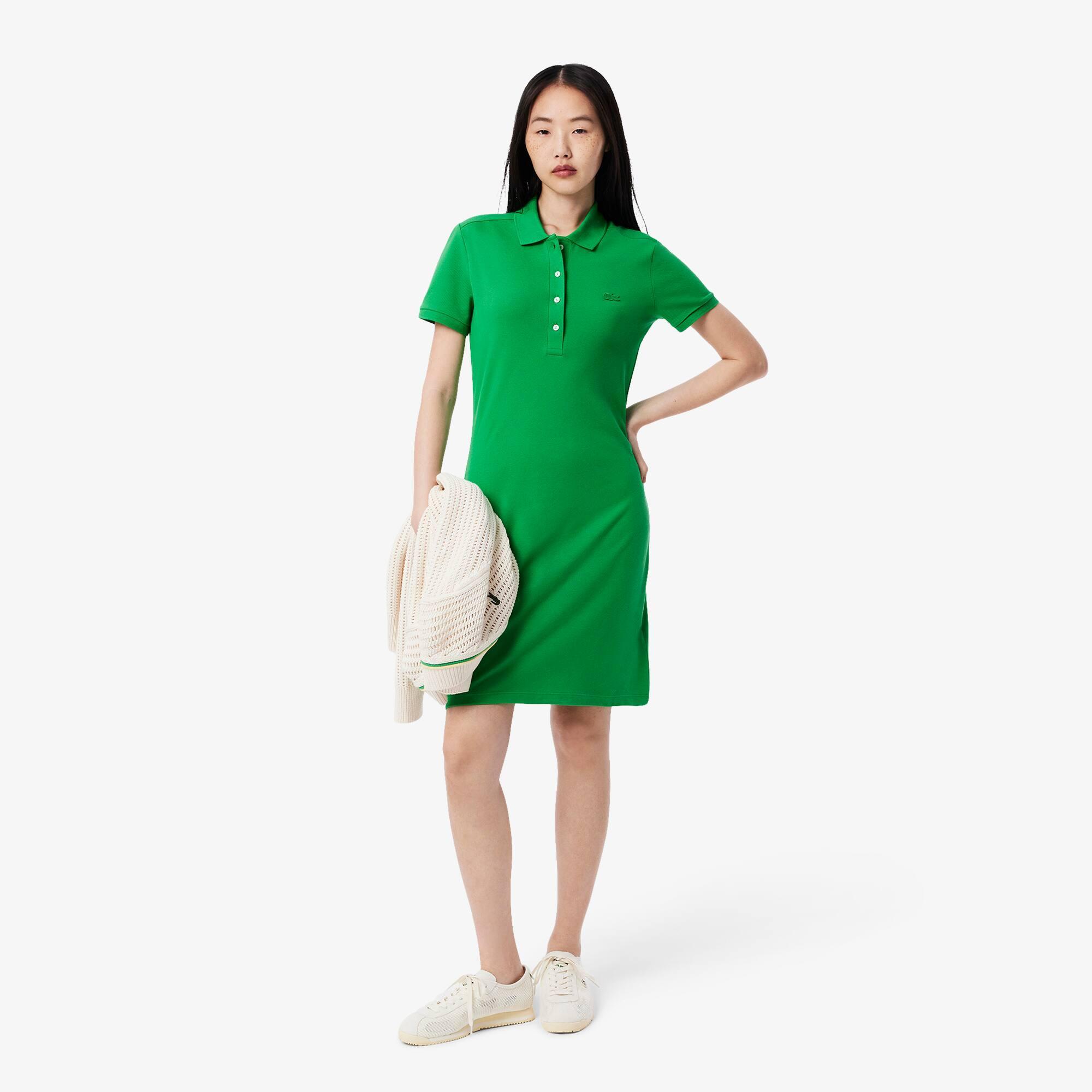 Slim Fit Stretch Mini Piqué Polo Dress Product Image