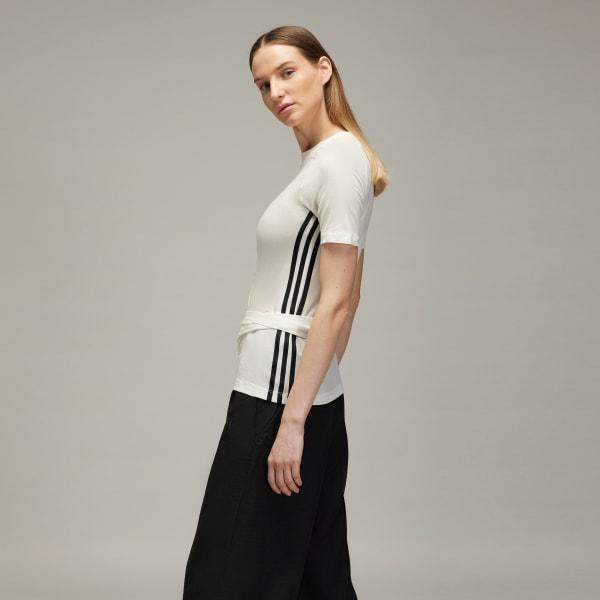 adidas Y-3 Tencel Short Sleeve Tee Core White XS Womens Product Image