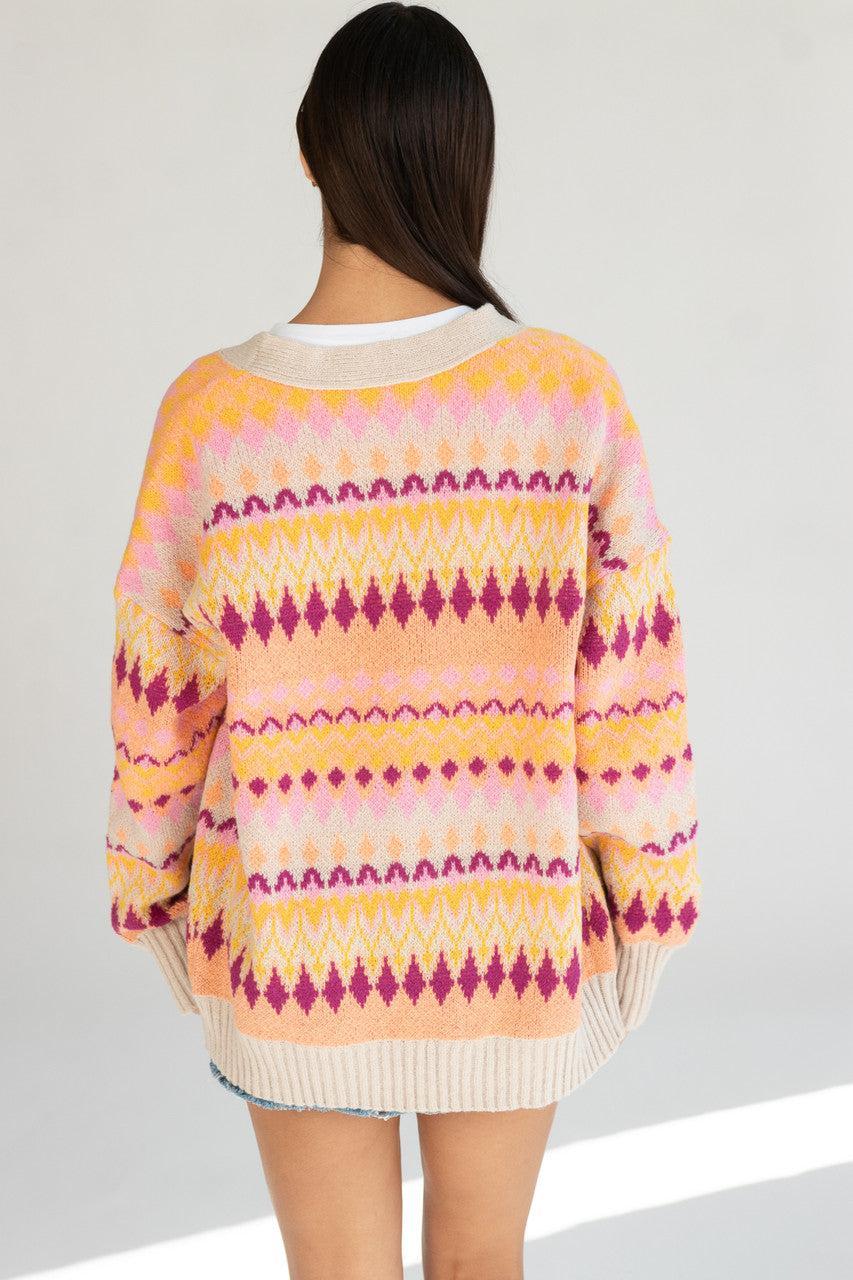 Diamond Pattern Open Cardigan Product Image
