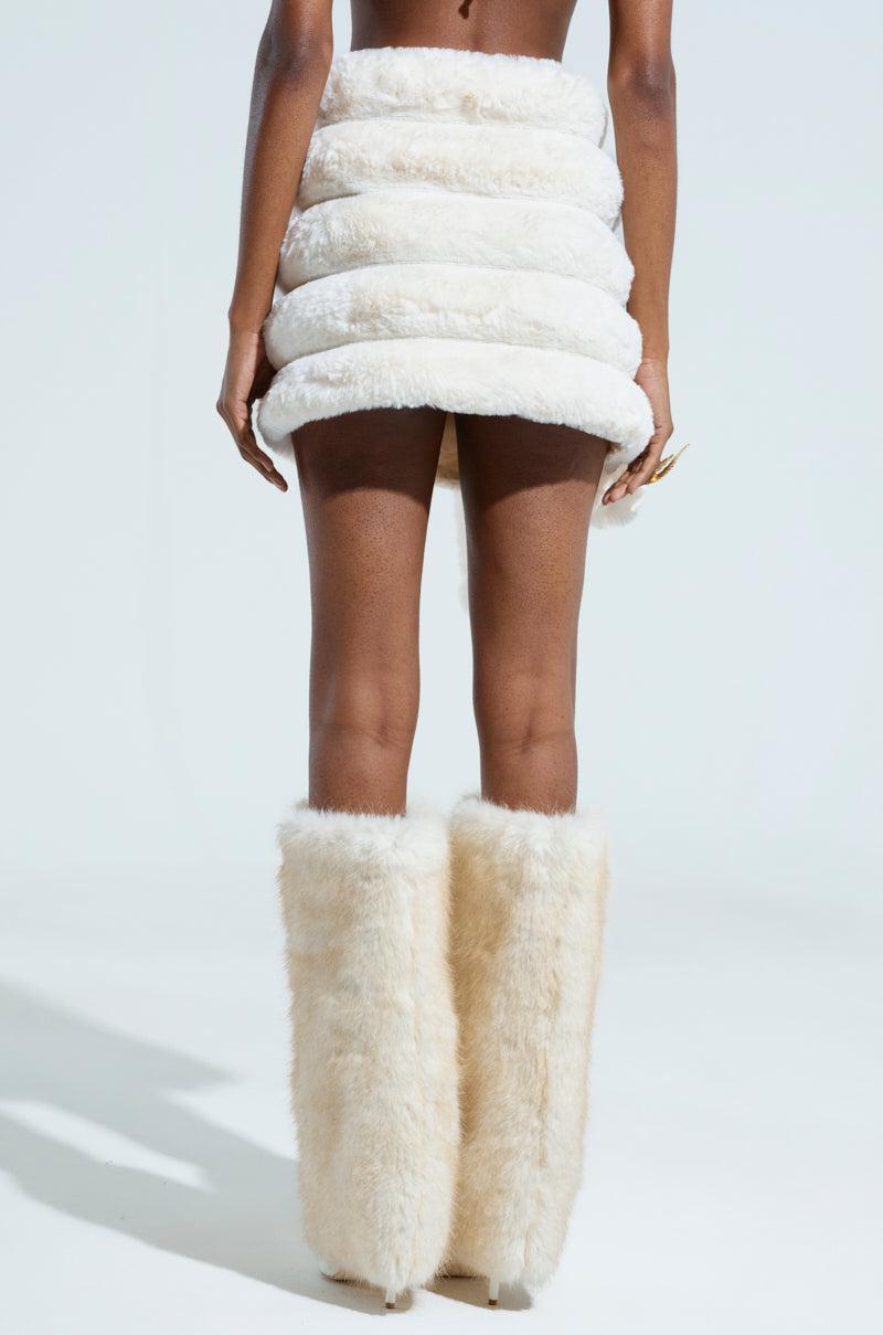 BUNNY FAUX FUR MINI SKIRT Product Image