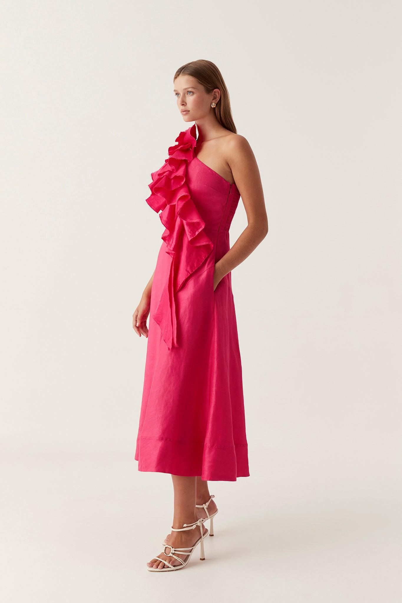 Adelia Ruffle Midi Dress Product Image