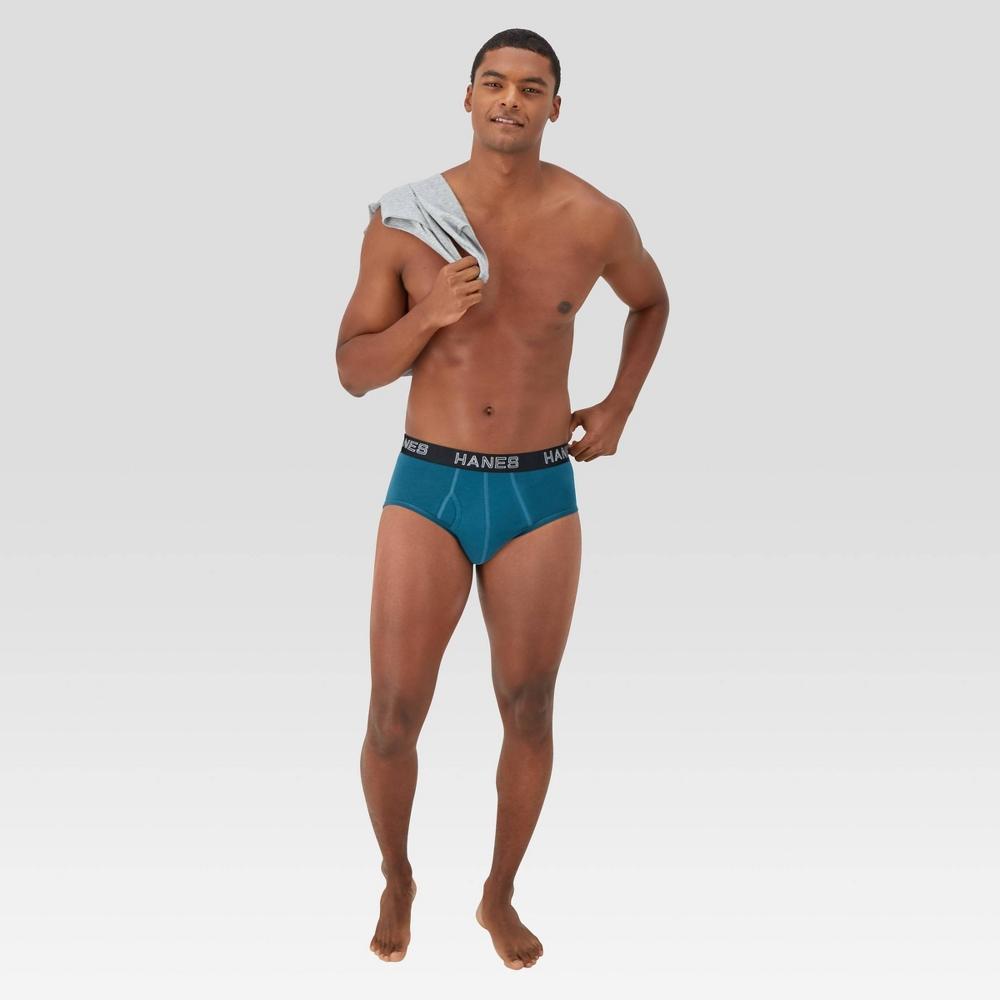 Hanes Premium Men's Stretch Classic Briefs 6pk - Blue/Black/Red M: Tagless High Rise Underwear Product Image