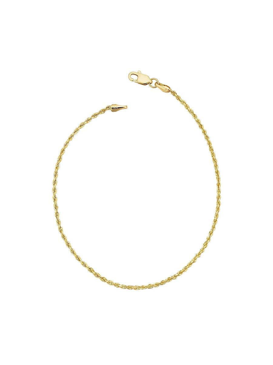 Womens 14K Yellow Solid Gold Roman Rope Anklet Product Image