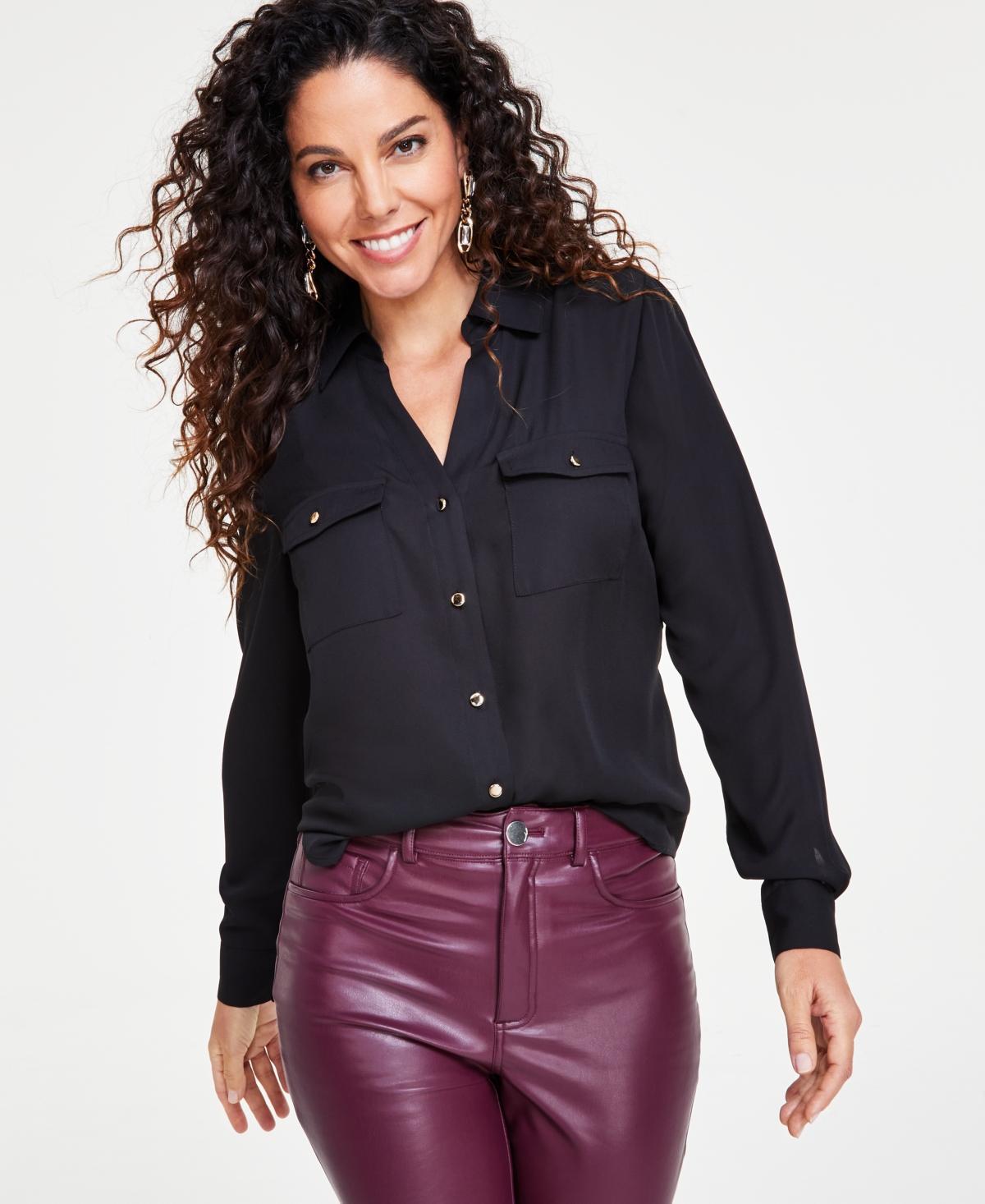 I.n.c. International Concepts Womens Collared Button-Down Blouse, Xs-3X, Created for Macys Product Image