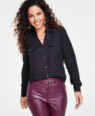 I.n.c. International Concepts Womens Collared Button-Down Blouse, Xs-3X, Created for Macys Product Image
