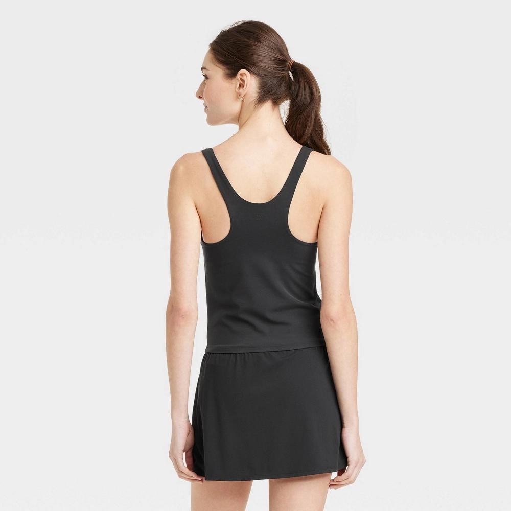 Womens Everyday Soft Squareneck Support Tank Top - All In Motion Black S: Moisture Wicking, Built-in Shelf Bra Product Image