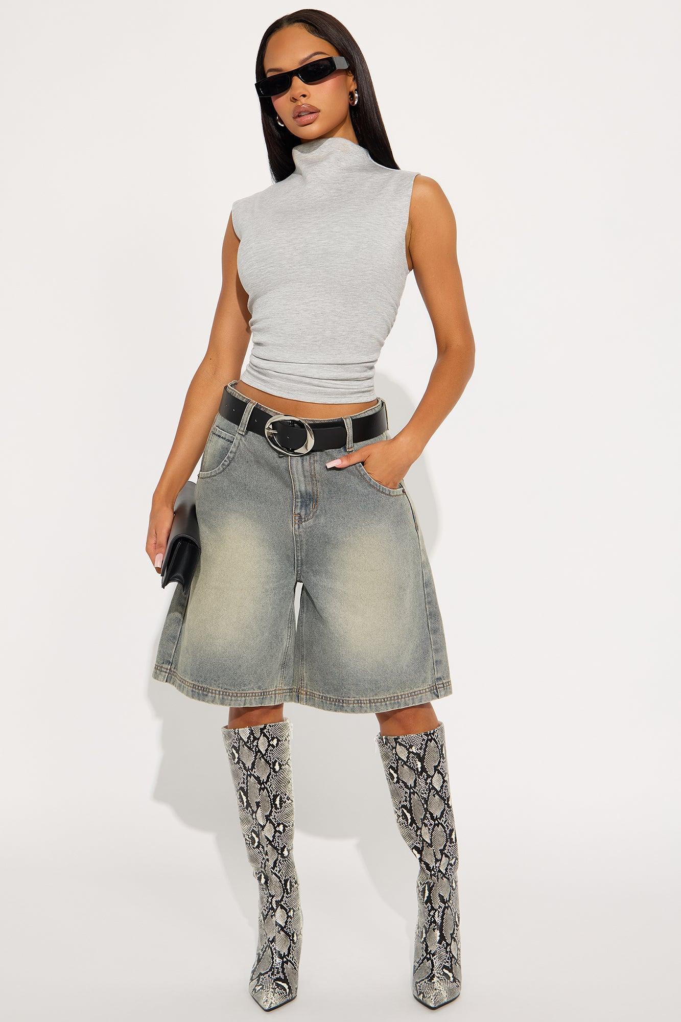 Basic 90's Denim Jorts - Vintage Wash Product Image