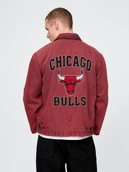 NBA New York Knicks Logo Denim Coaches Jacket Product Image