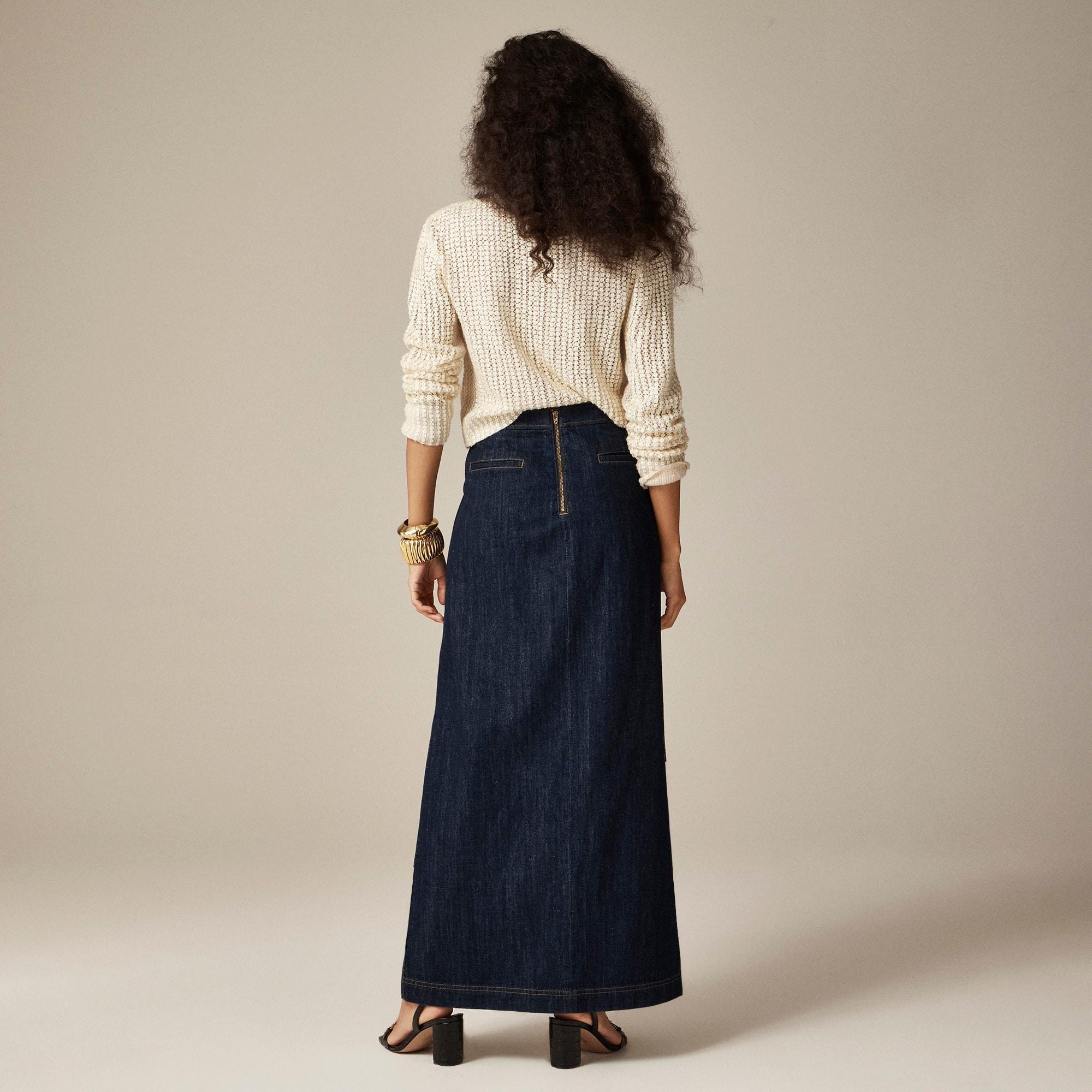 Denim sailor maxi skirt Product Image