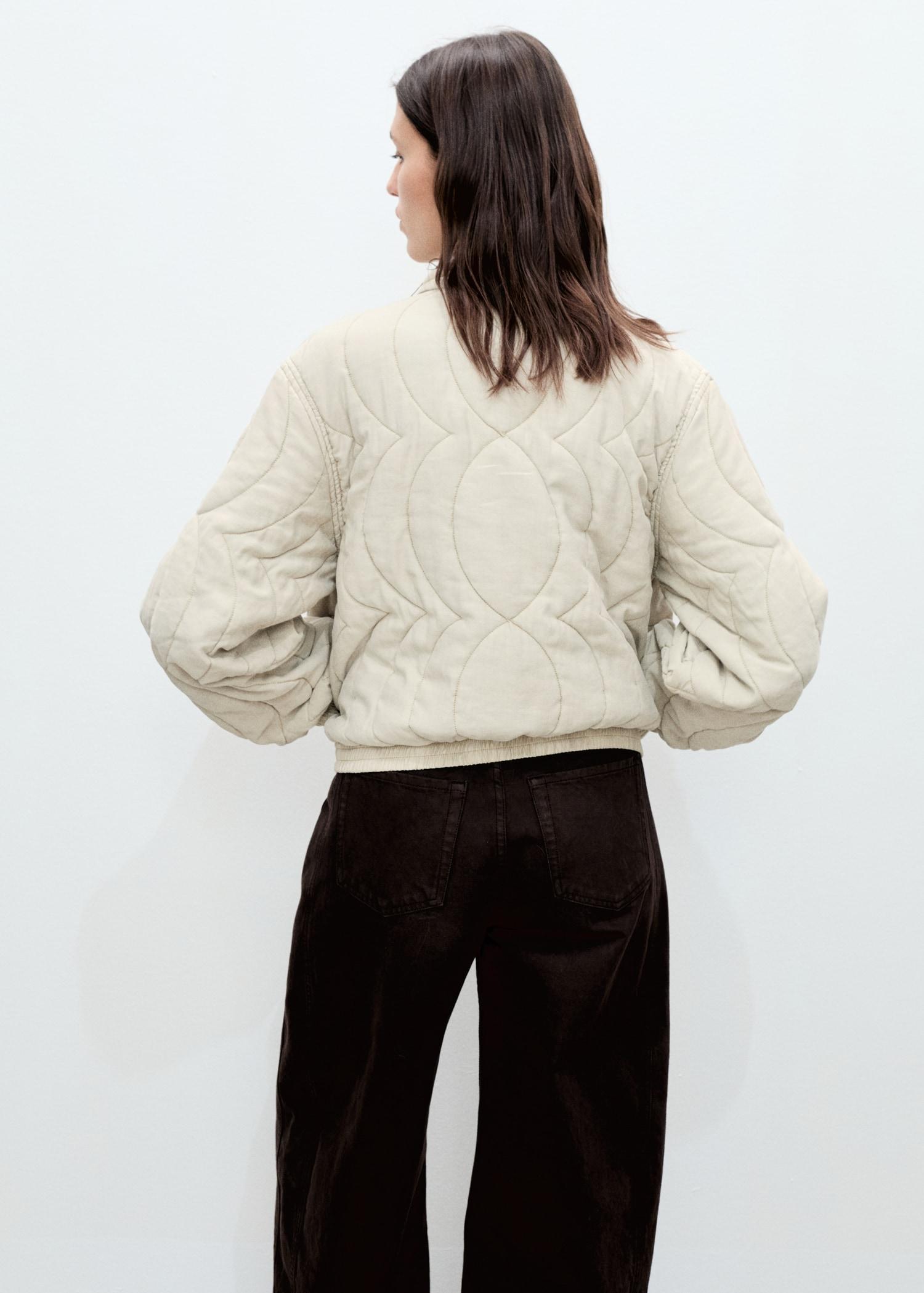 Floral-embroidered padded jacket - Women | MANGO USA Product Image