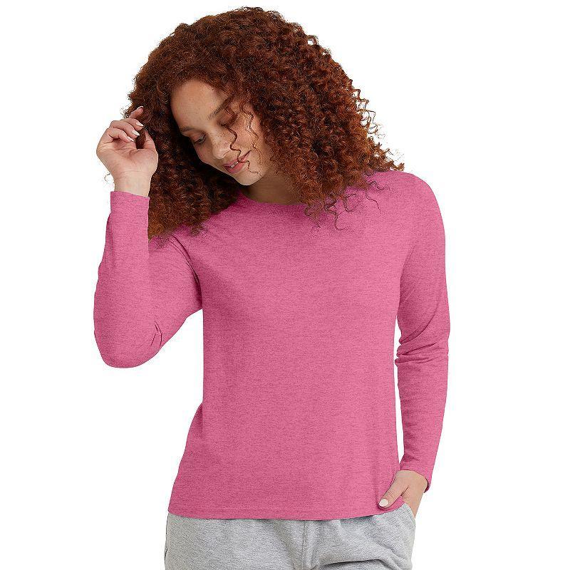 Hanes Originals Womens Tri-Blend Long-Sleeve T-Shirt Black XL Product Image