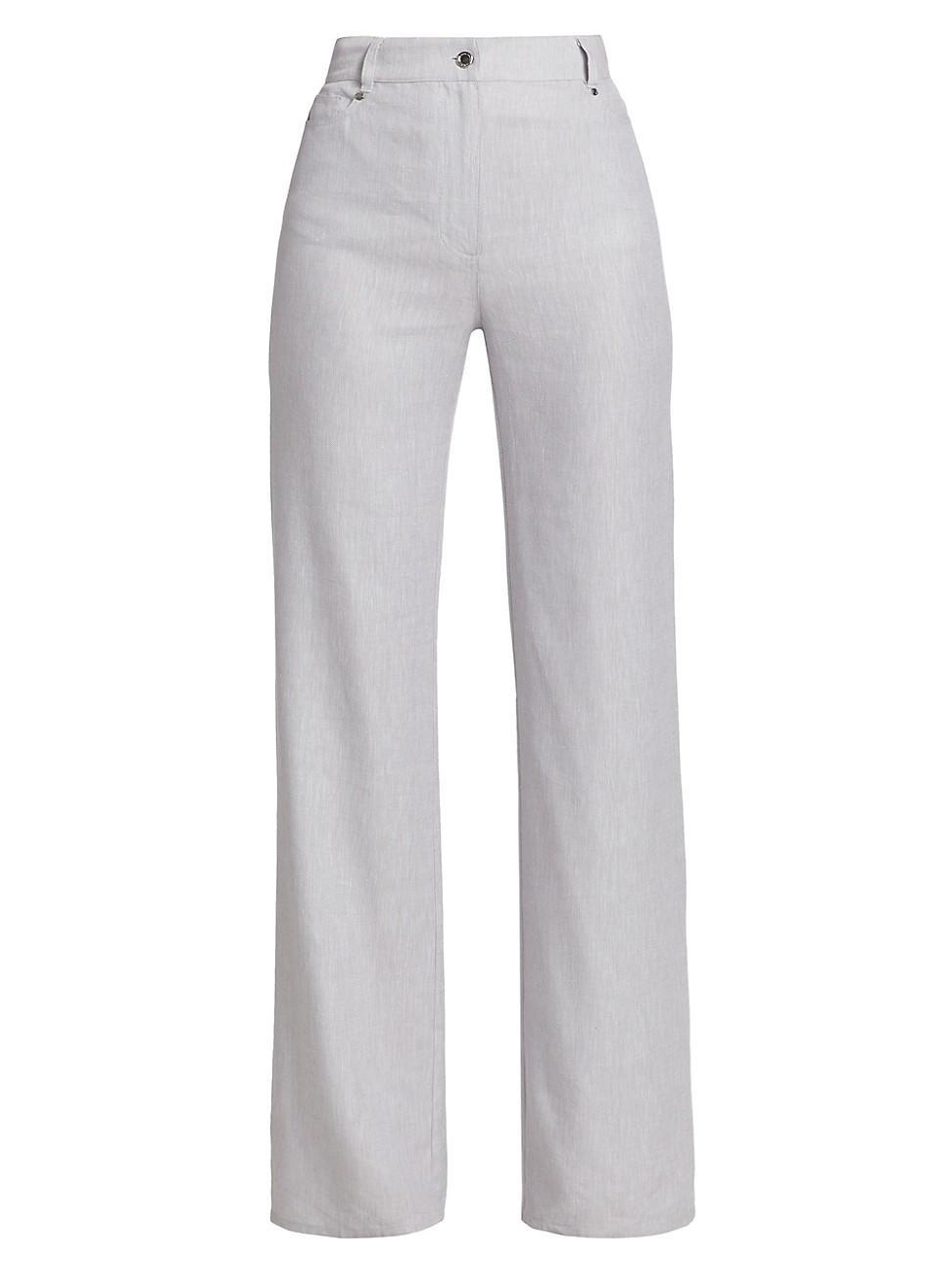 Womens Larissa Linen-Blend Flare Pants Product Image