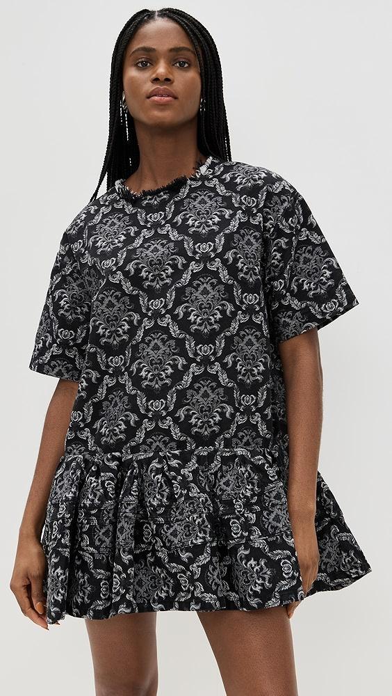 Marques Almeida Brocade Denim T-shirt Dress with Big Flounce | Shopbop Product Image