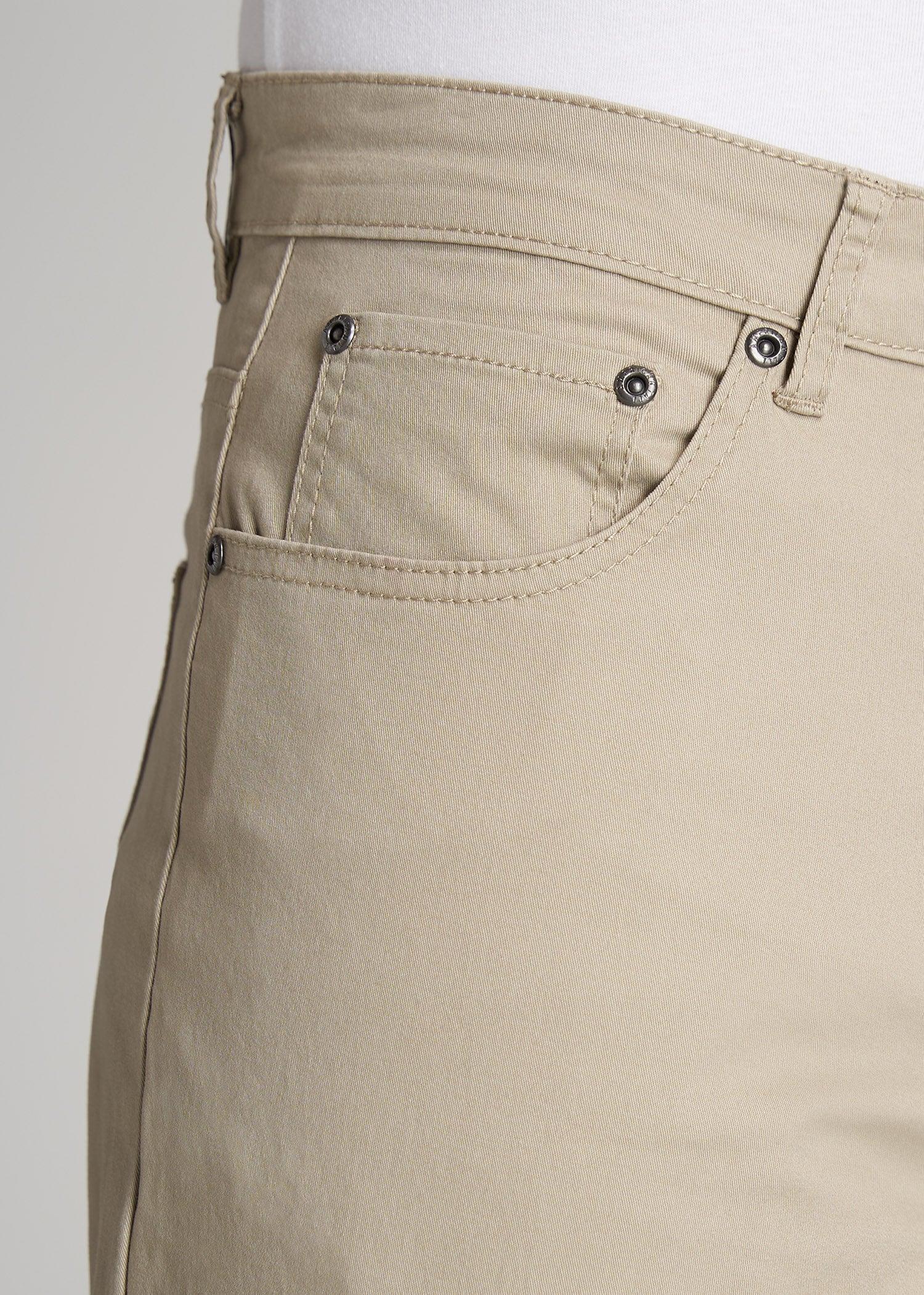 Carman TAPERED Fit Five Pocket Pants for Tall Men in Camo Green Product Image