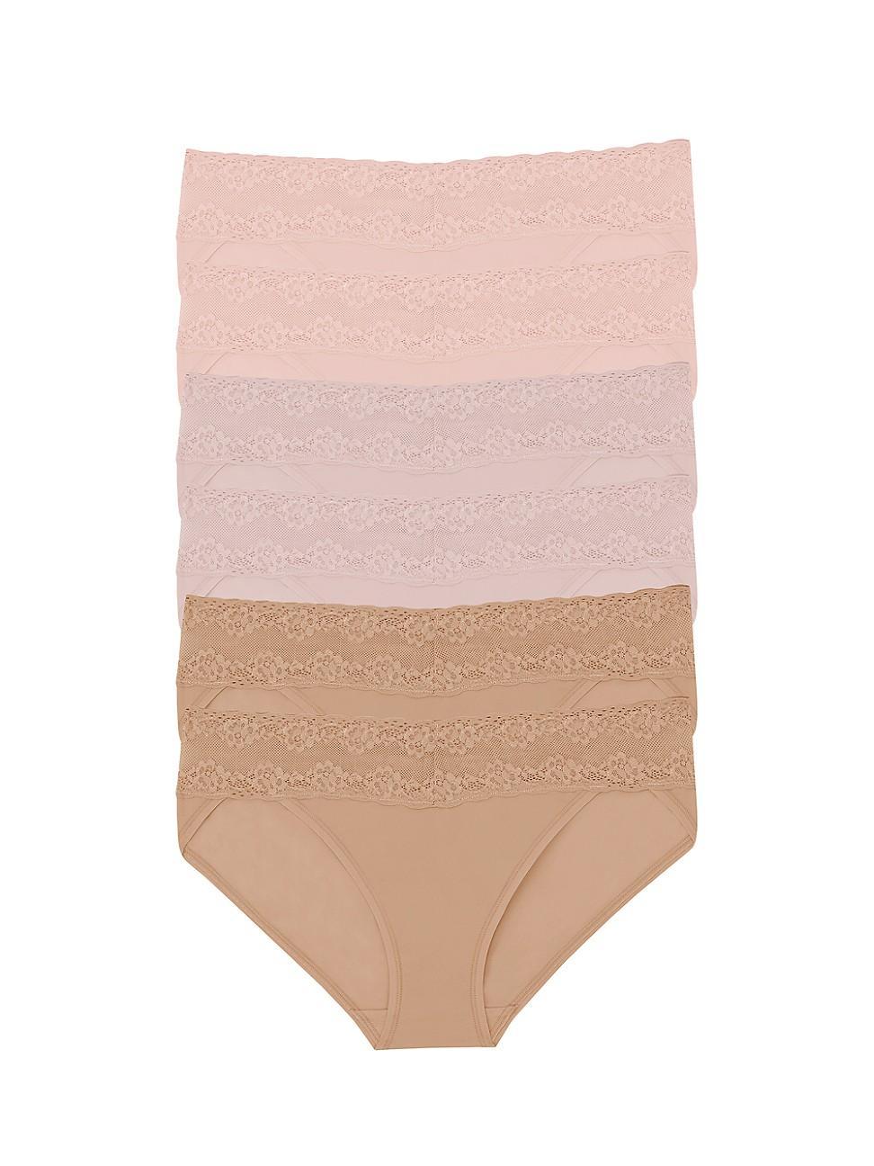 Womens Bliss Perfection Lace Trim One Size Bikini Brief 2-Pack Product Image