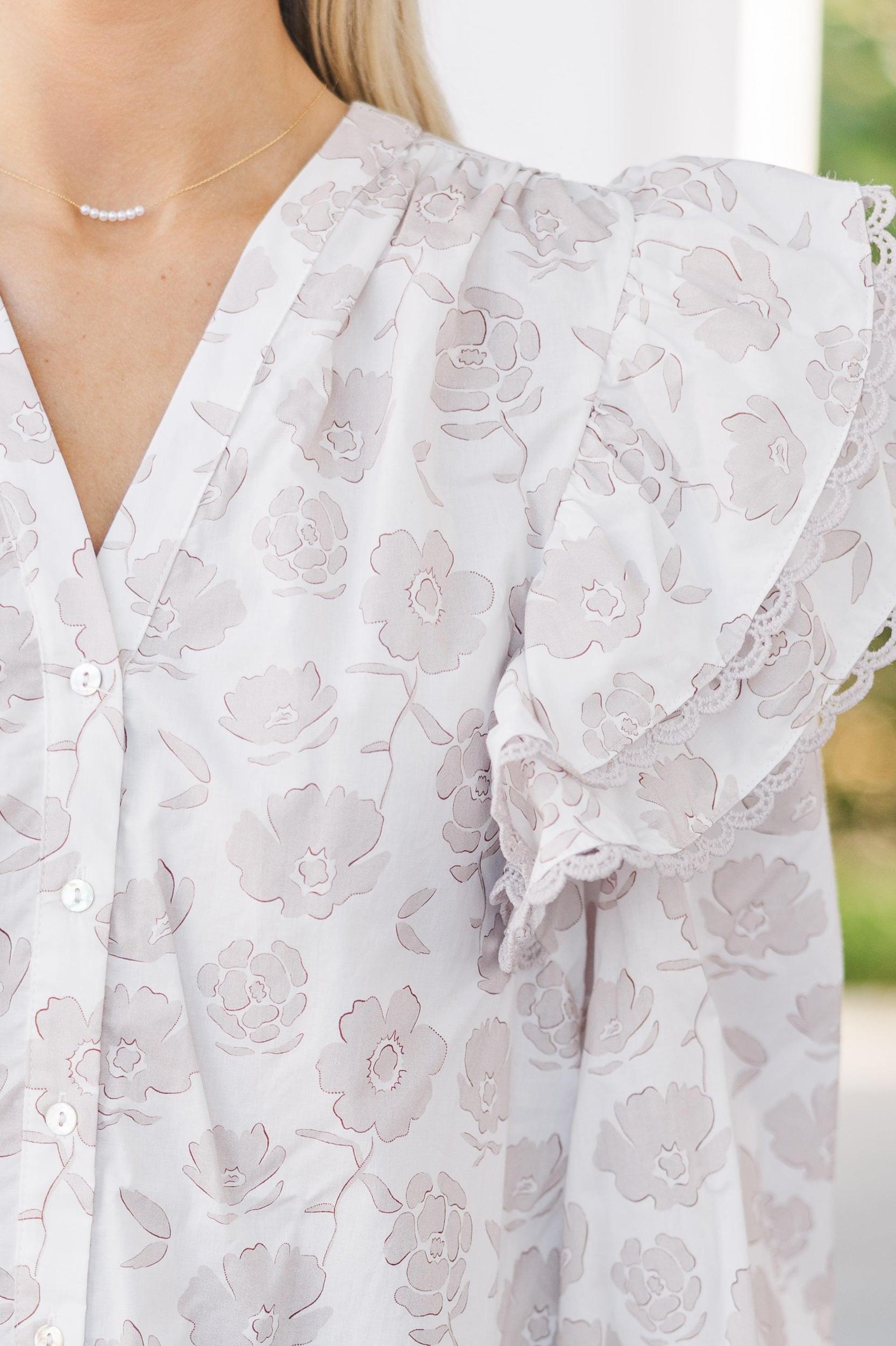 The Rendezvous Cream Floral Blouse Female Product Image