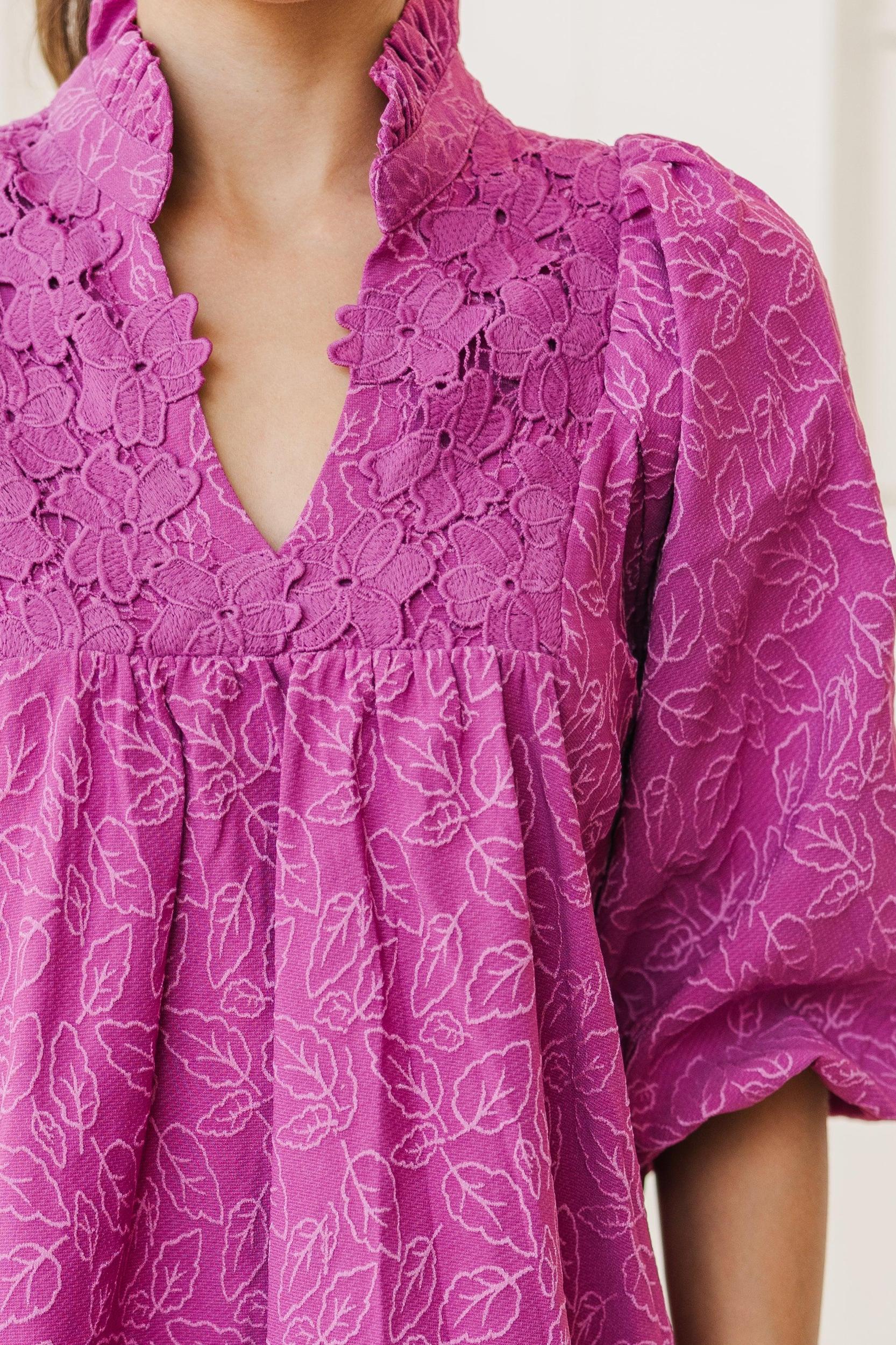 Get Back To You Magenta Purple Lace Dress Female Product Image