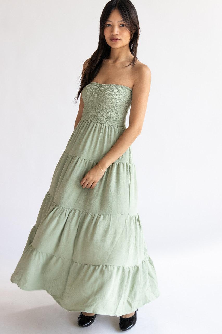 Smocked Top Strapless Maxi Dress Product Image