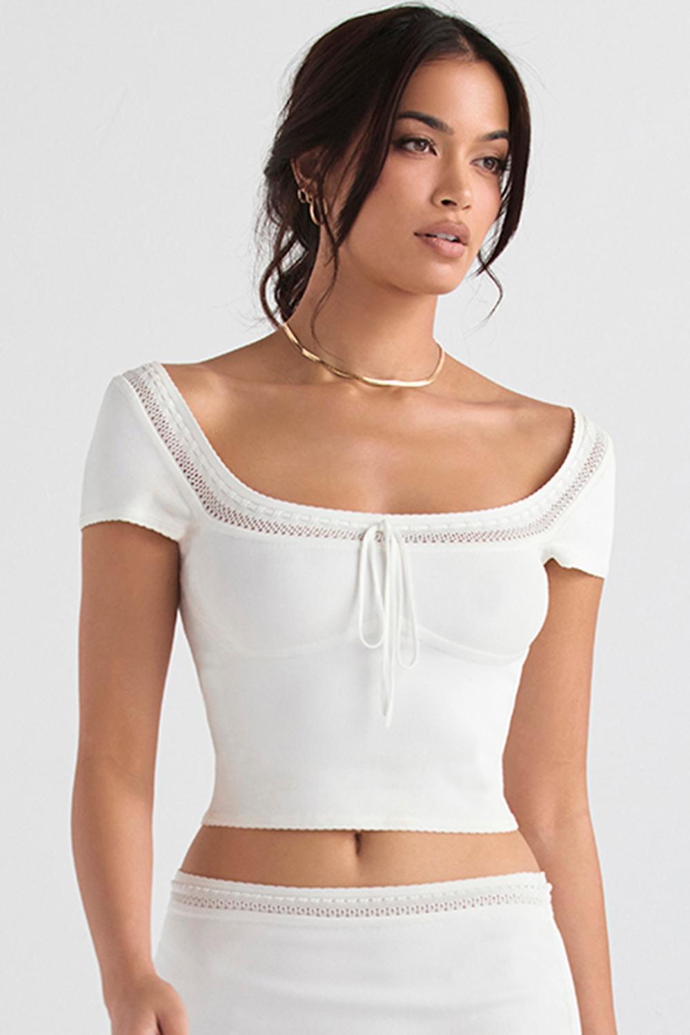 Nola Ivory Dainty Knit Top Product Image