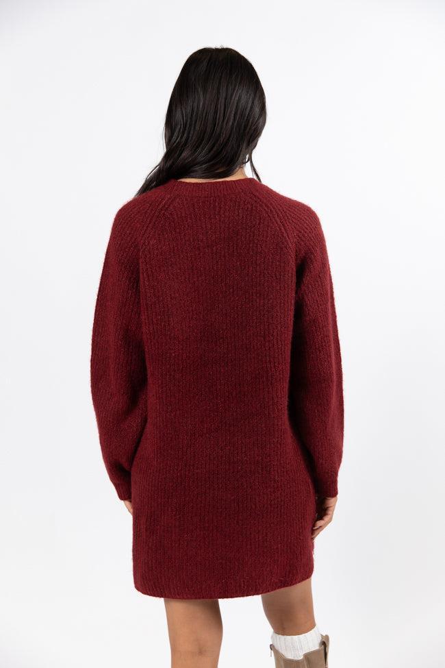 Sweet and Simple Red Crewneck Sweater Dress FINAL SALE Product Image