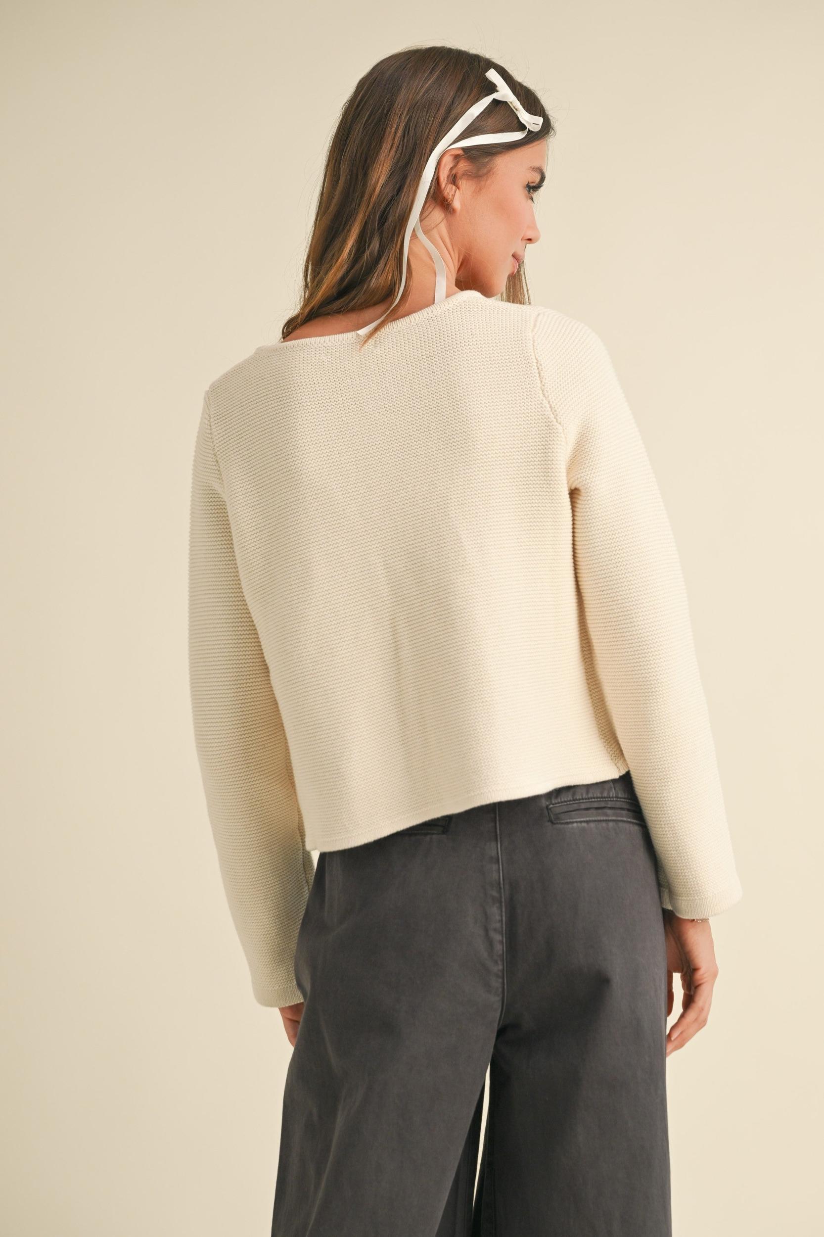 Tie Front Knit Cardigan Product Image