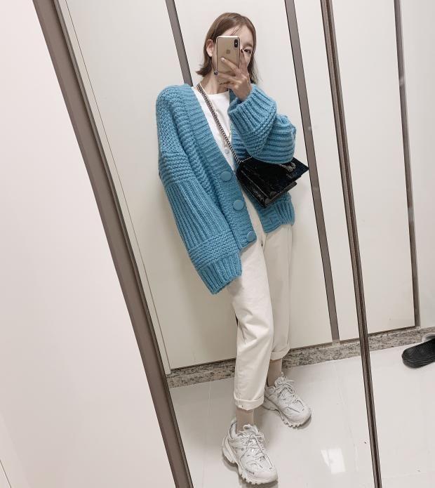 Button-Up Plain Cardigan Product Image