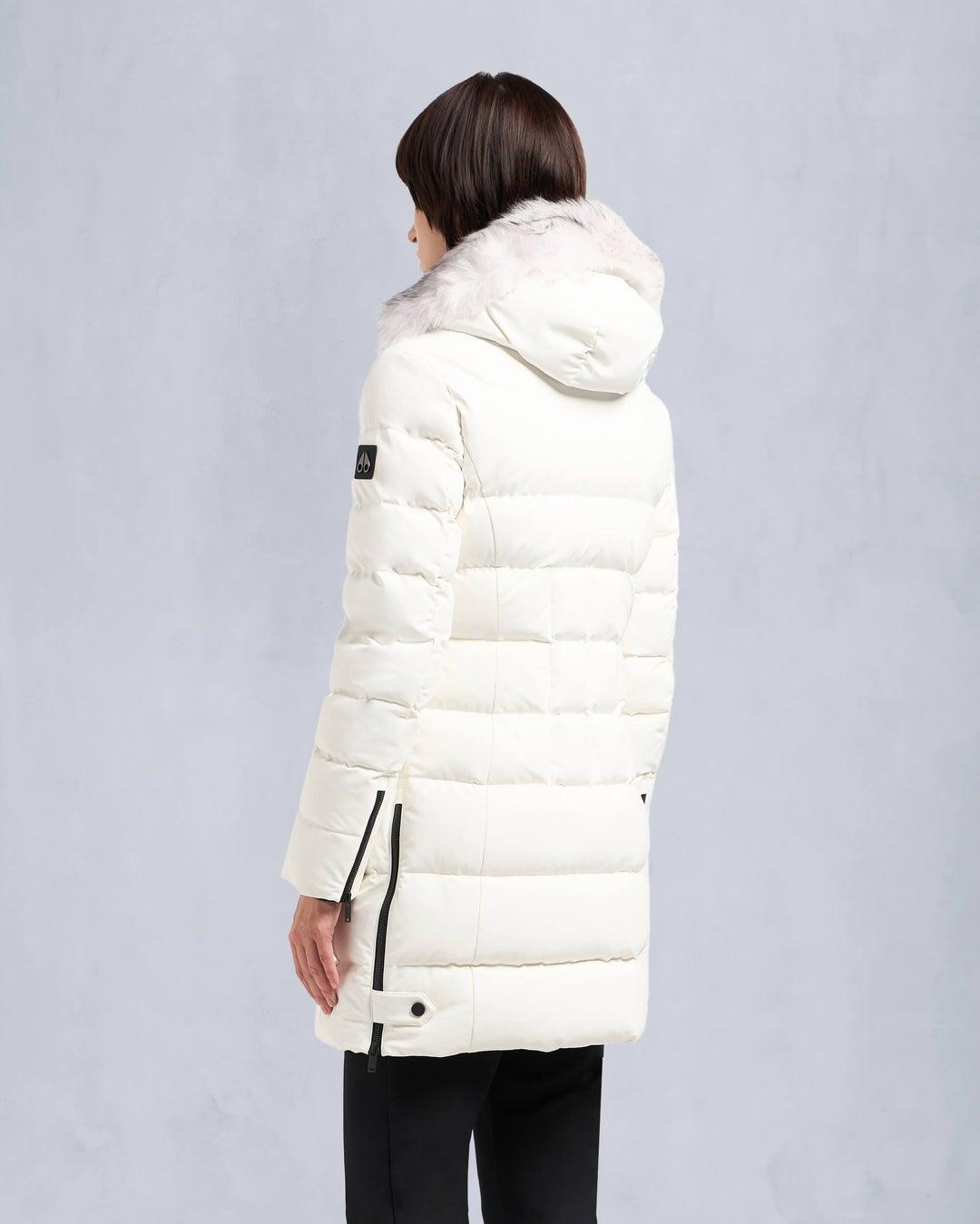 Moose Knuckles Womens Watershed 3 Parka in Milky Way with Natural Shearling Product Image