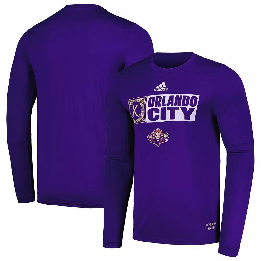 Mens adidas Purple Orlando City SC 2024 Jersey Hook AEROREADY Long Sleeve T-Shirt Product Image