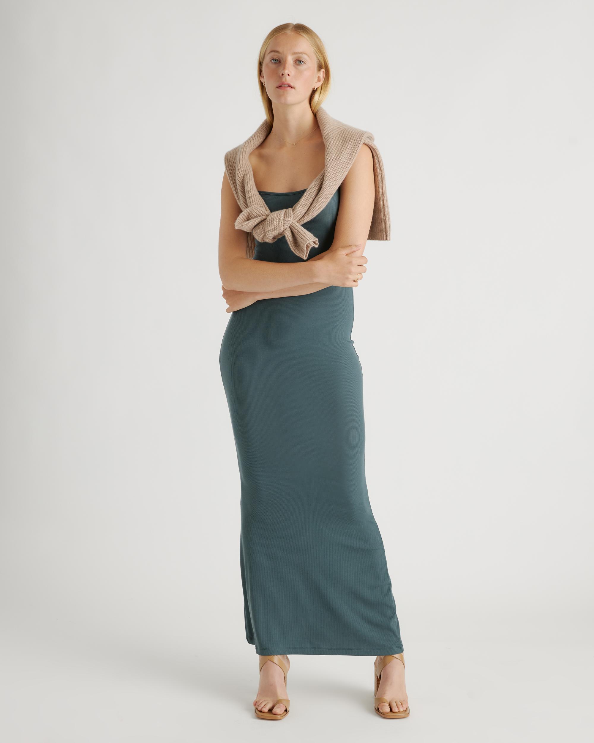 Quince | Women's Tencel Rib Knit Maxi Slip Dress Size XS, Cotton/Modal Product Image