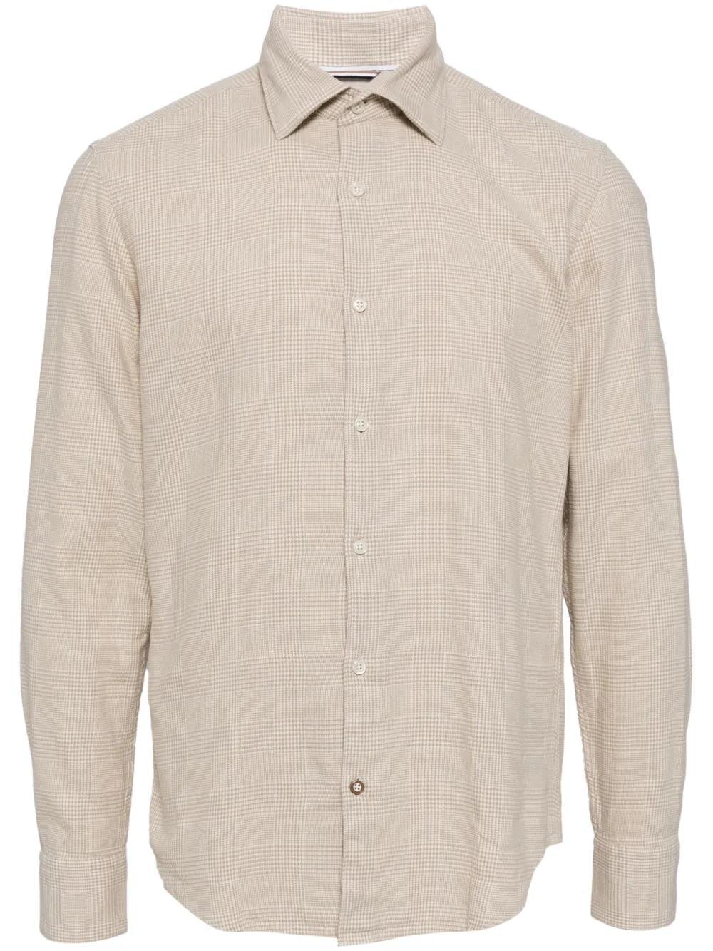 HUGO BOSS Cotton Plaid Shirts In Brown Product Image