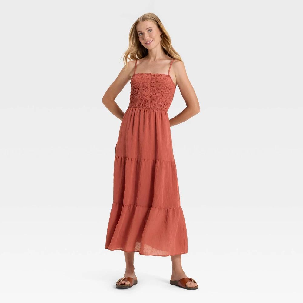 Women's Button-Front Smocked Maxi Sundress - Universal Thread™ Product Image