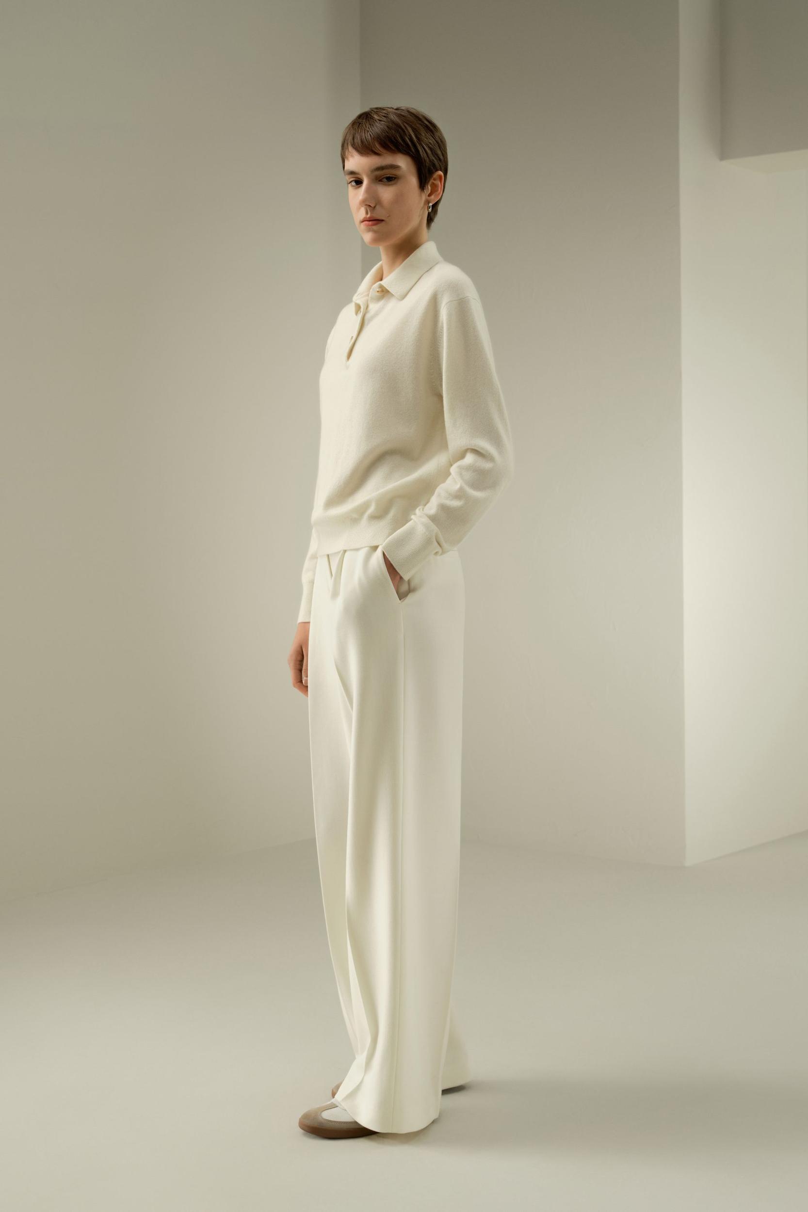 Silk-Wool Tweed Blend Trousers Product Image
