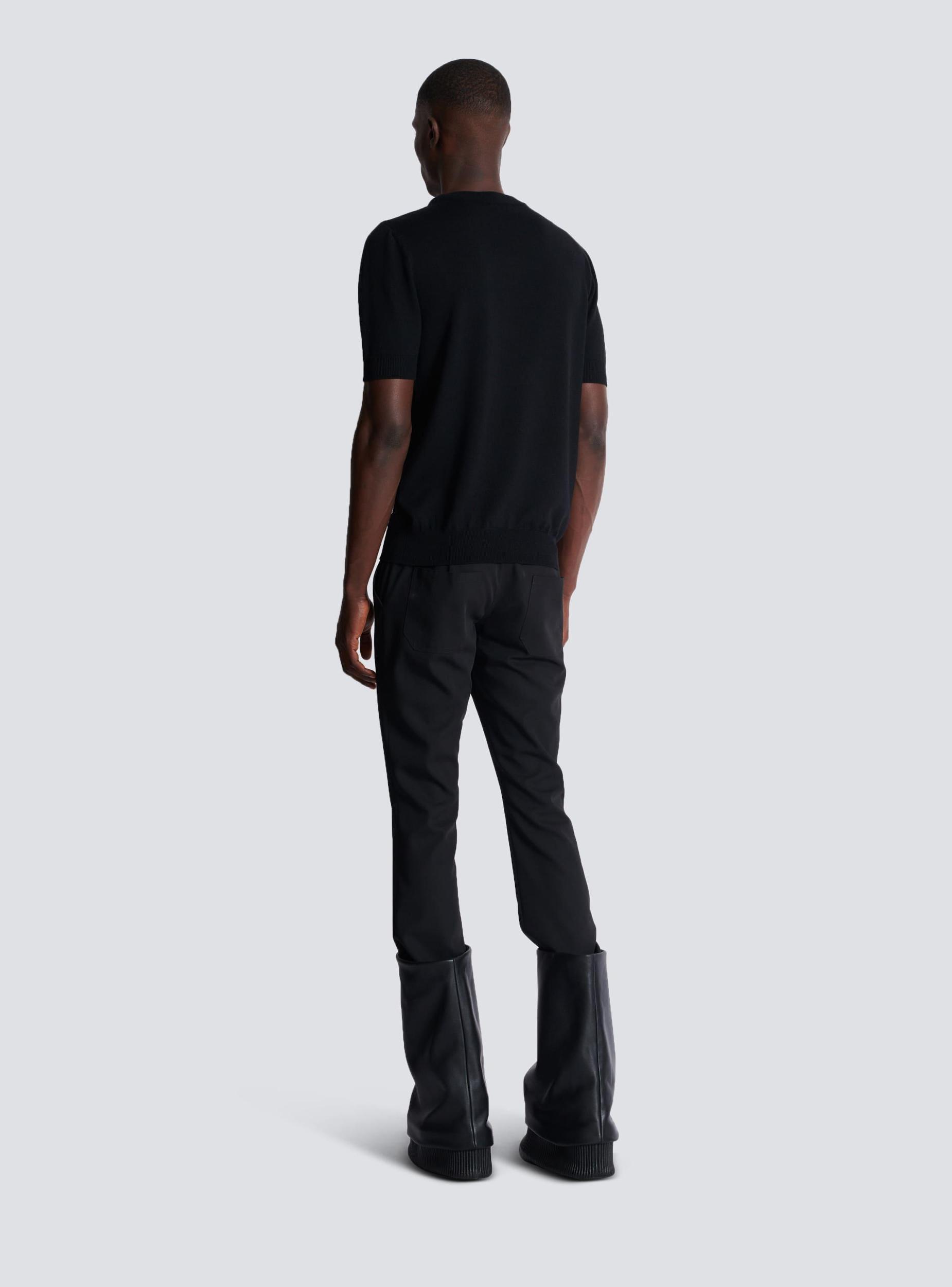 Knit T-shirt with two collars Product Image