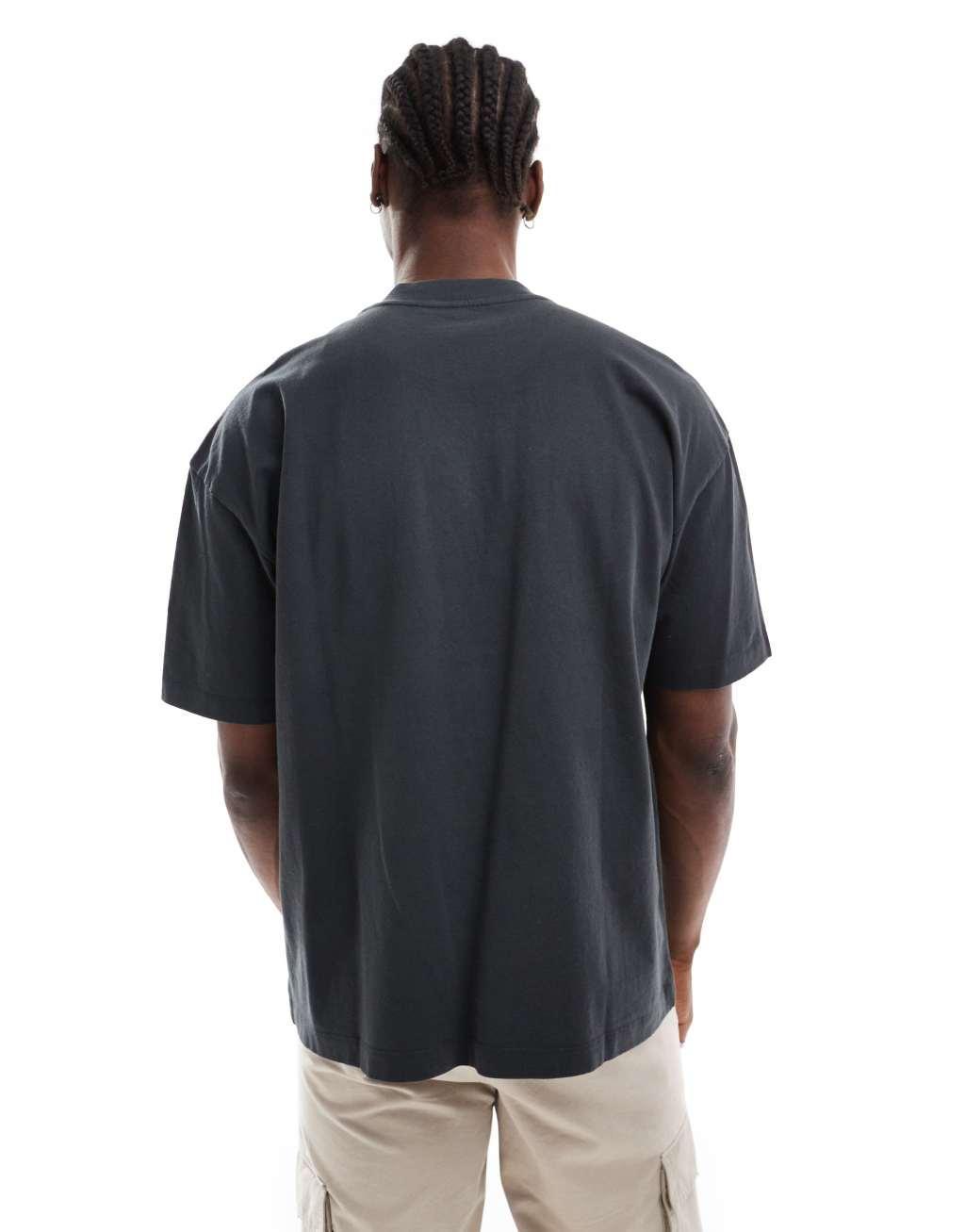 AllSaints Xander tonal logo T-shirt in gray Product Image